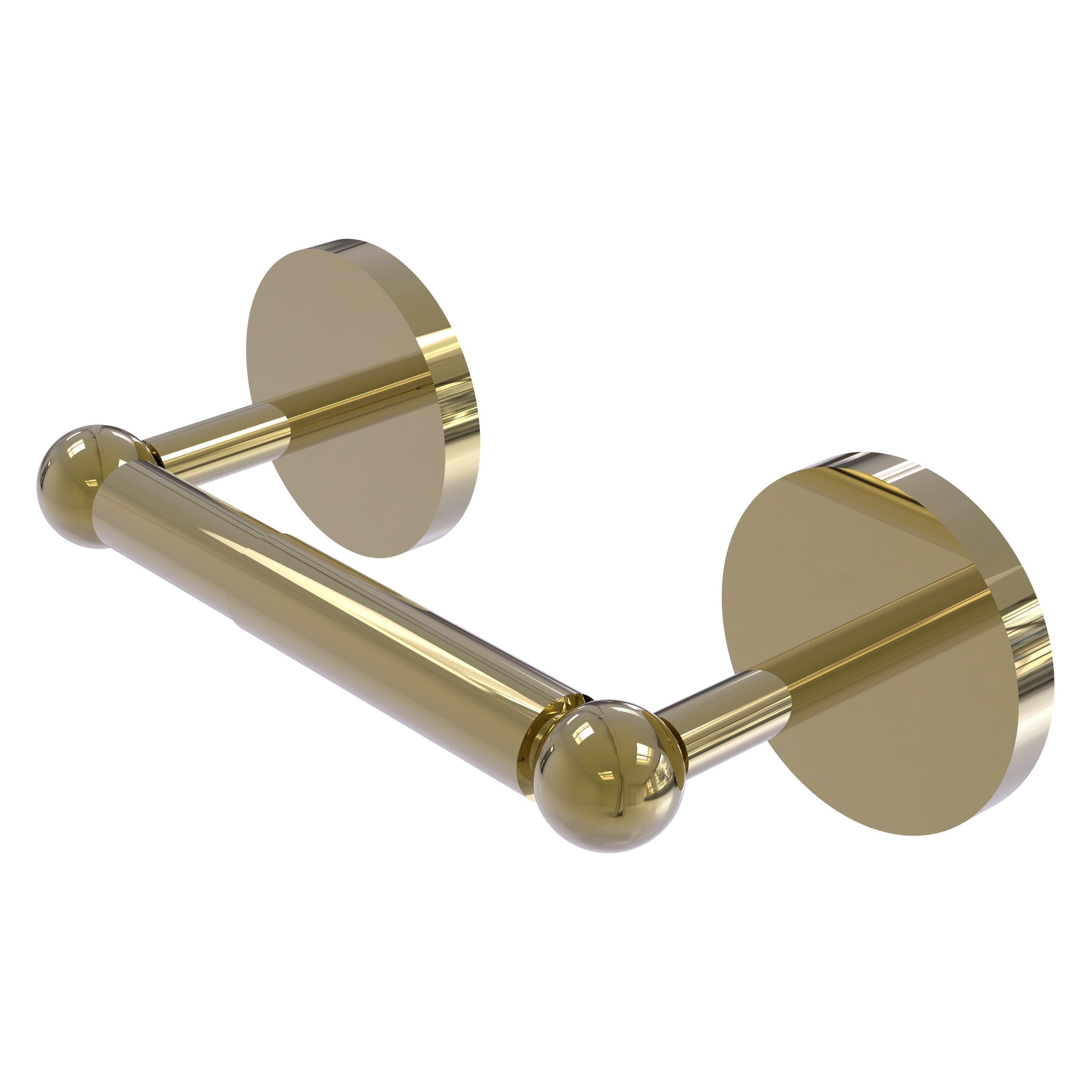 Allied Brass 1024-UNL Skyline Unlacquered Brass Wall mount Double post Toilet Paper Holder 1 -Rolls with Storage