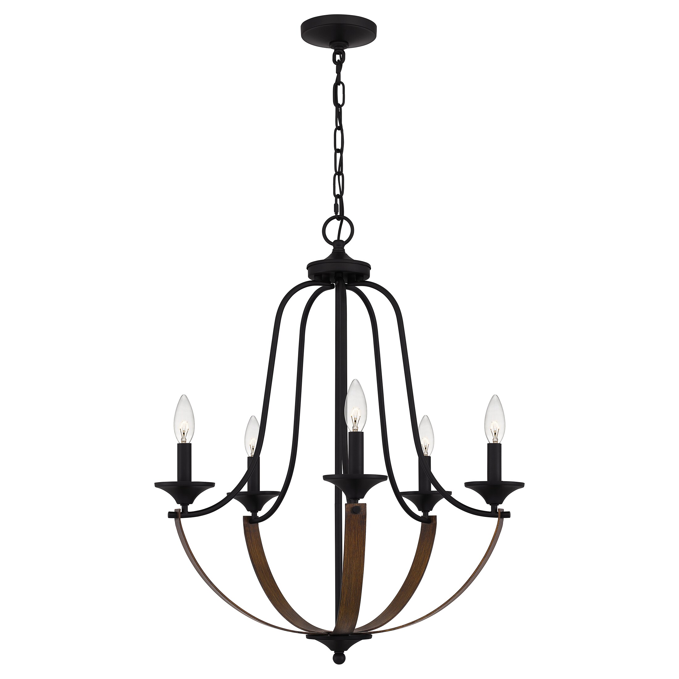 Ashley Harbour Jadewood 5-Light Matte Black Transitional Chandelier at ...