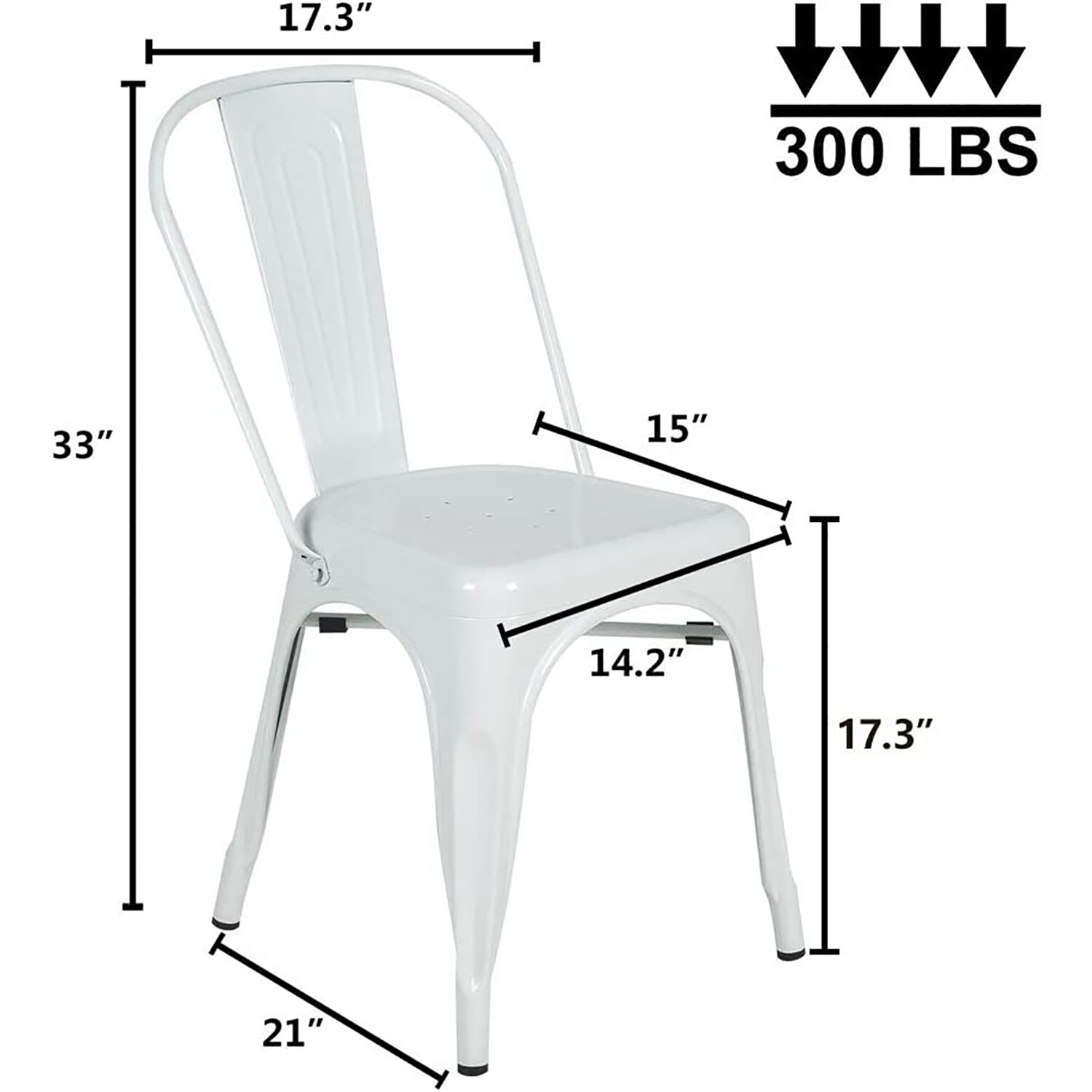 CASAINC YY0001A-WH Dining-Chairs - View #3