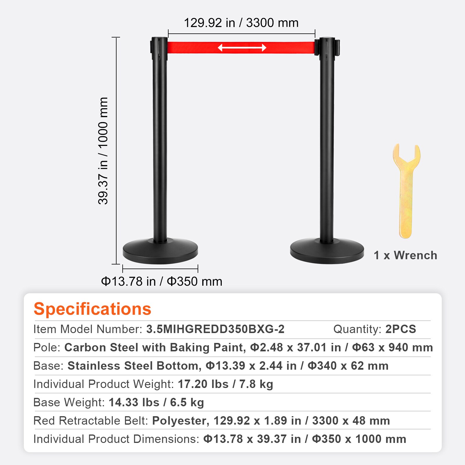 VEVOR SCZGGLZHSTZX02343V0 Commericial-Crowd-Control-Barriers - View #7