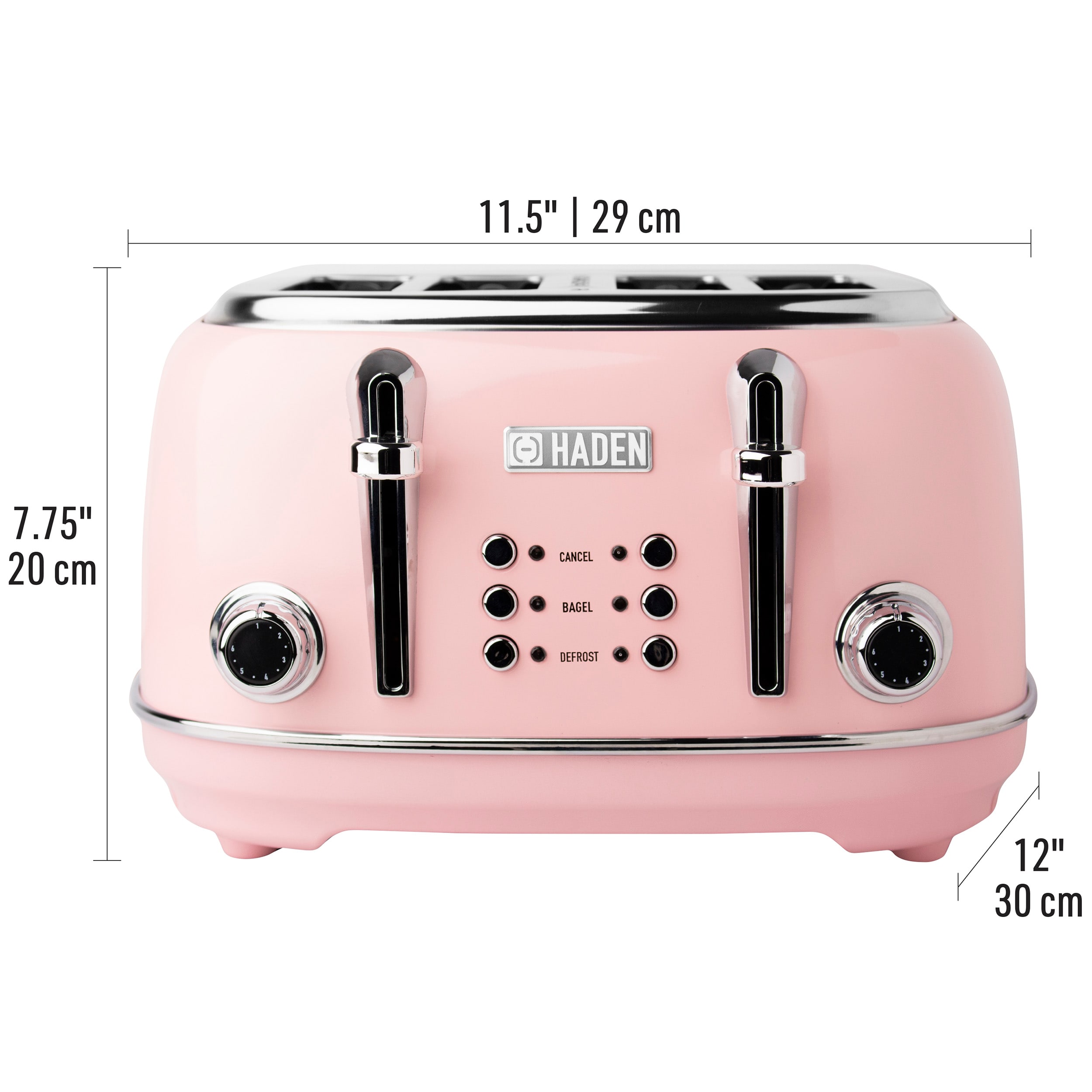 Breakfast Set - Light Pink Retro Toaster and Hand Blender Pink