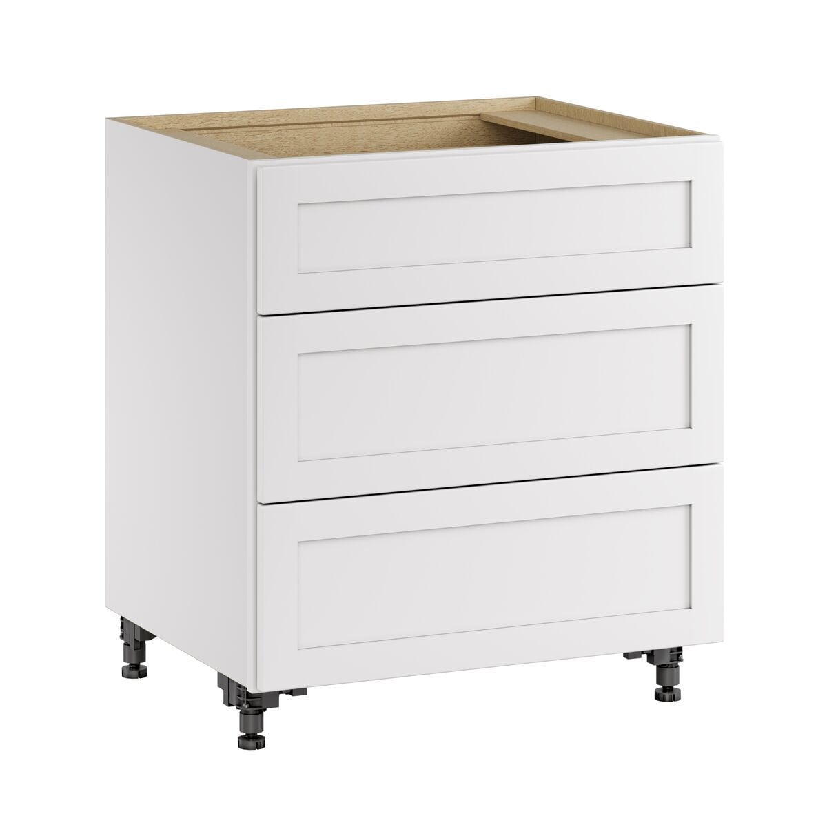 Whalen CLICK-IT LWSCLICK-18 Enfield 30-in W x 34.5-in H x 24-in D Classic White Birch 3 -Drawers Drawer Base Ready to assemble Plywood Cabinet (Raised Panel