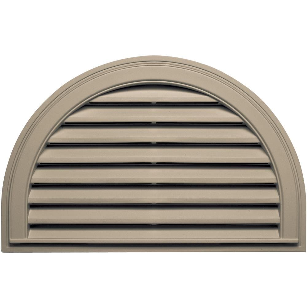 Builders Edge 120023422085 34-in x 22-in Clay Half round Vinyl Gable Louver Vent