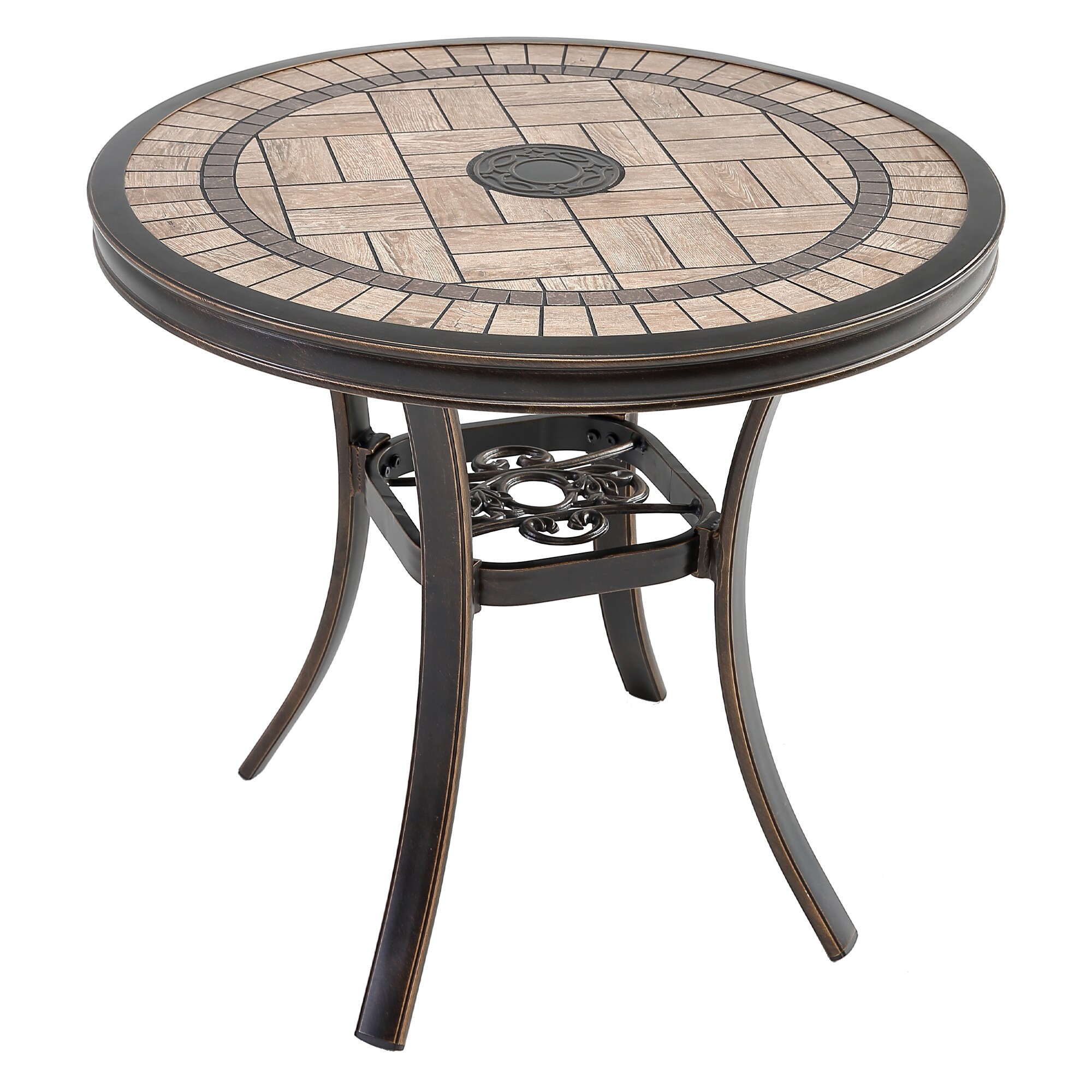 Mondawe Round Outdoor Dining Table 315 In W X 315 In L In The Patio