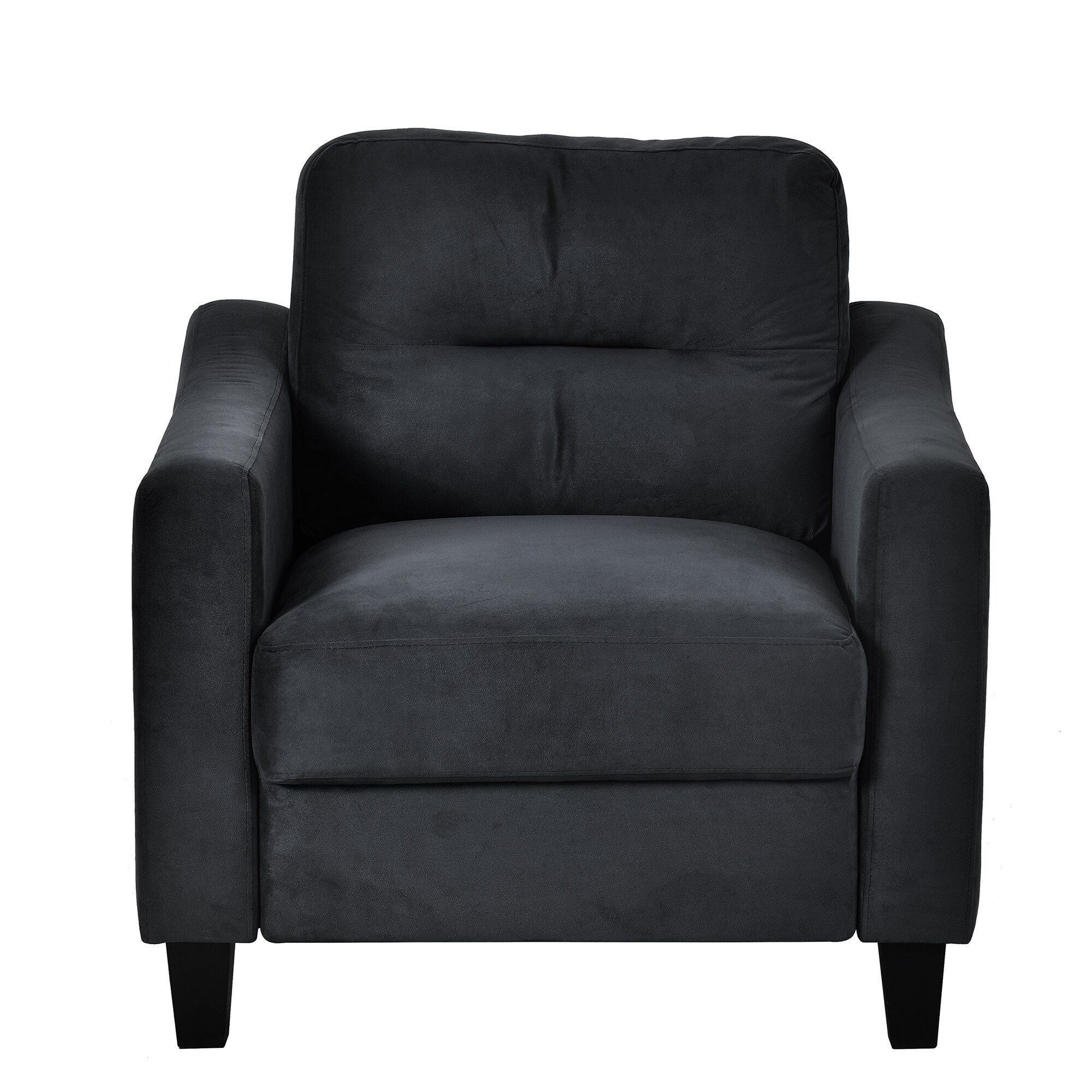 Bybafun YD2300009 Modern Black Velvet Accent Chair