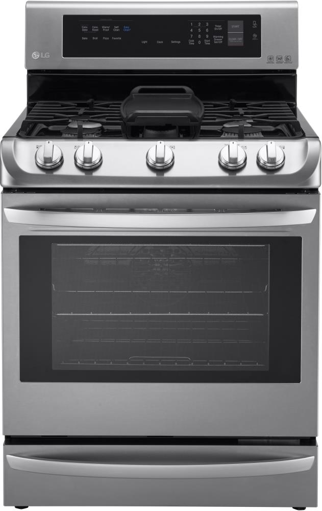 LG LRG4115ST ProBake 30-in 5 Burners 6.3-cu ft Self-cleaning Convection Oven Freestanding Gas Range (Stainless Steel)