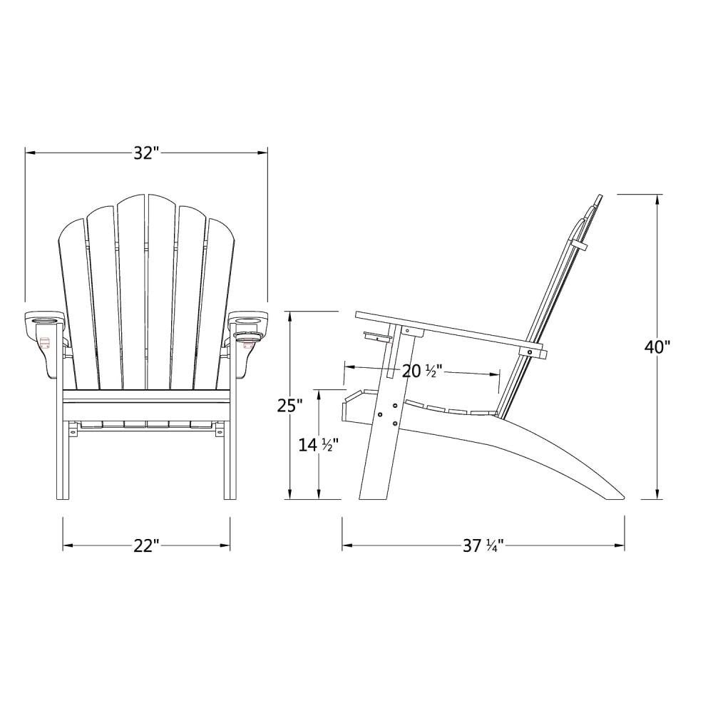 Cambridge Casual Heaton Natural Teak Wood Frame Stationary Adirondack ...