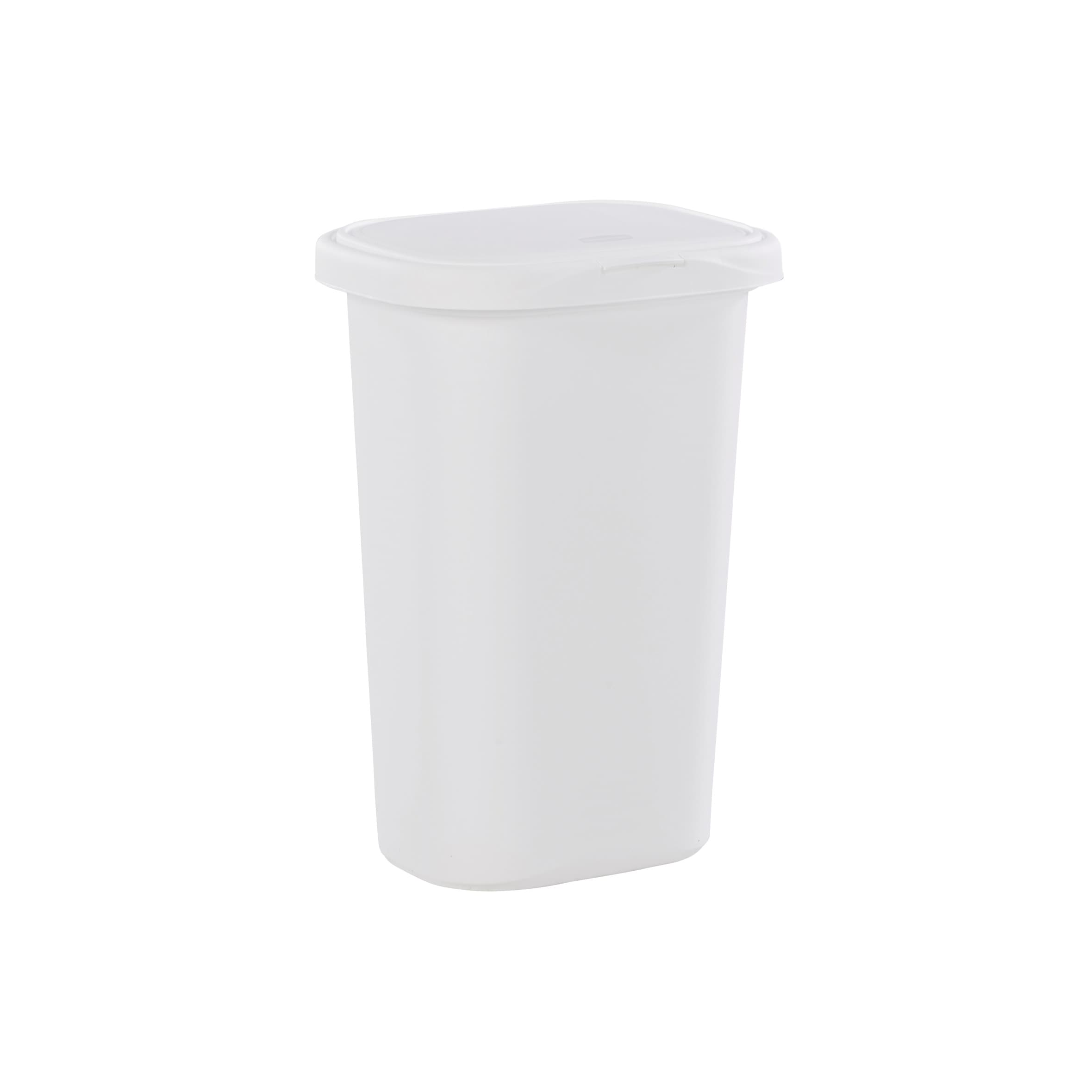 Rubbermaid 13-Gallons White Plastic Kitchen Trash Can with Lid