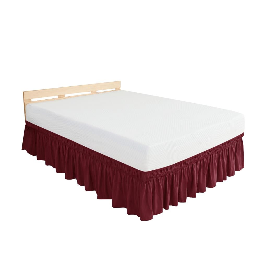 Solid Home Hotel Bed Skirt Wrap Around Elastic Bed Skirt Stretch Bed Skirt 