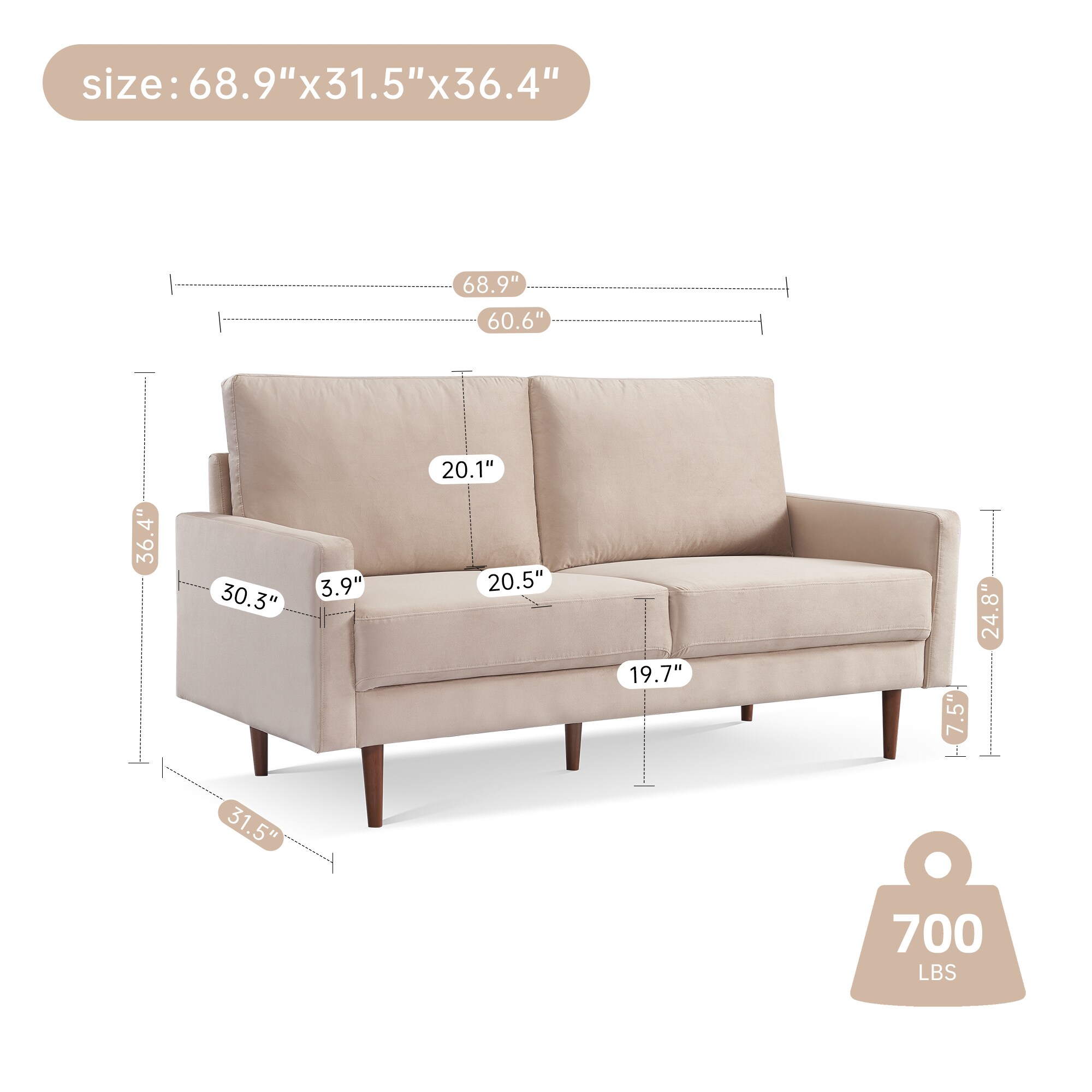 A Furniture Classics SS2789V-BG3S Sofas-Loveseats - View #3