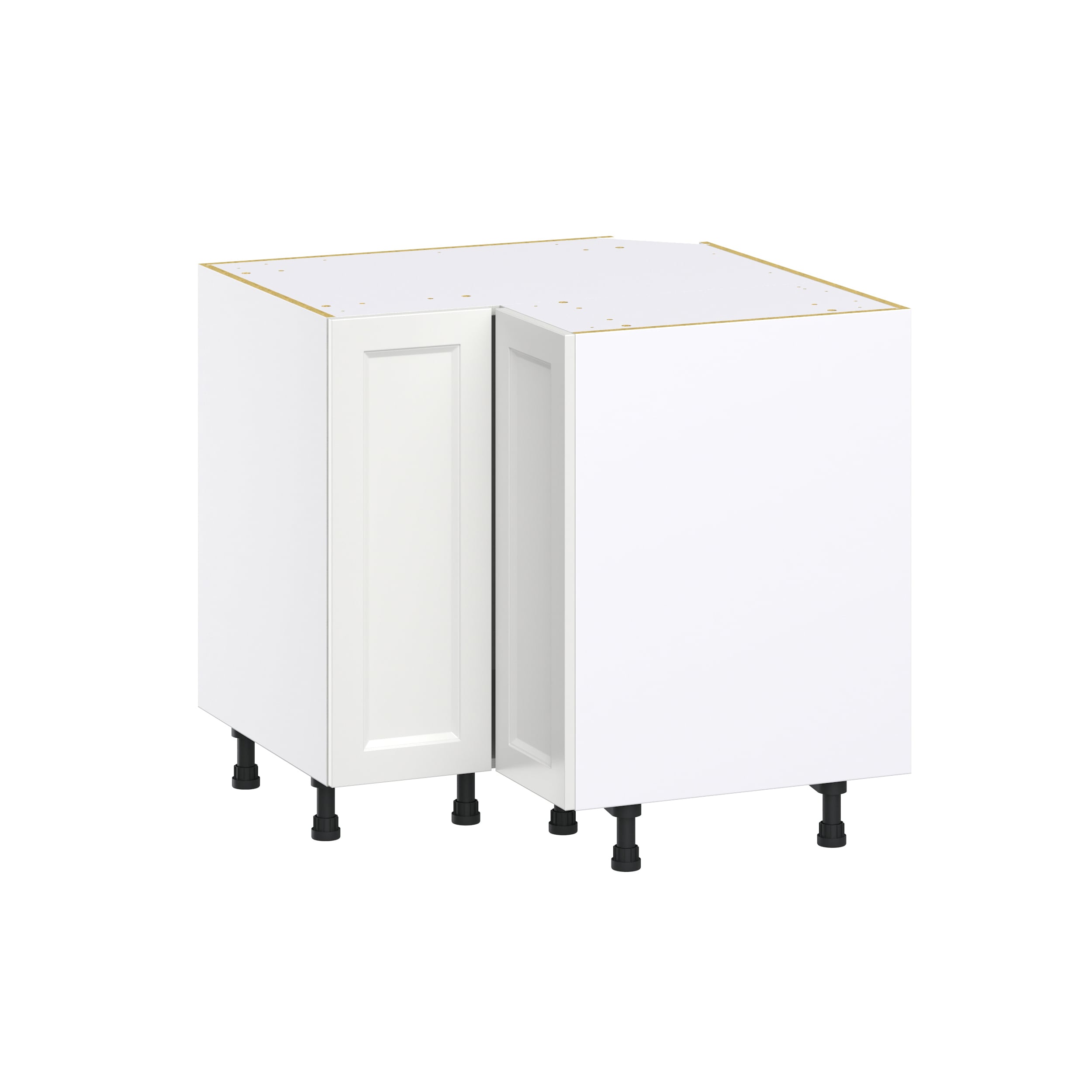 Hugo&Borg DSBC36LS(L/R)-RI Riviera 36-in W x 34.5-in H x 24-in D Bright White Lazy Susan Lazy susan Corner base Fully assembled Cabinet (Recessed Panel Shaker)