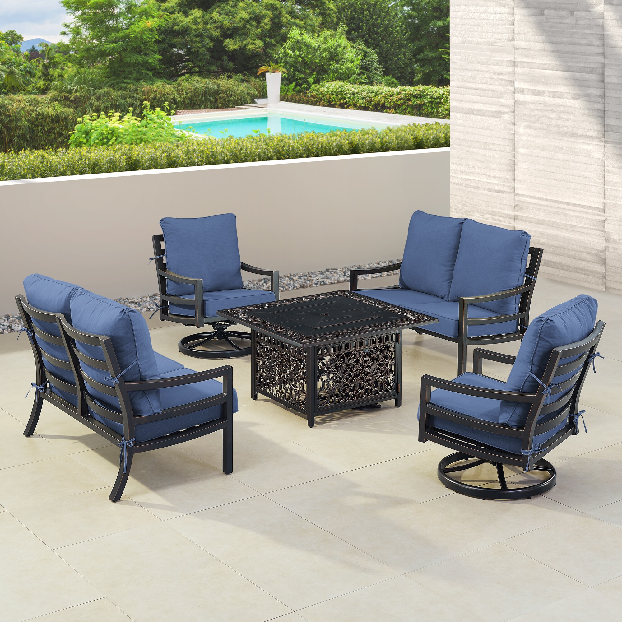 Oakland Living HUDSON2LS2CHMAYANBLC Patio-Conversation-Sets - View #3