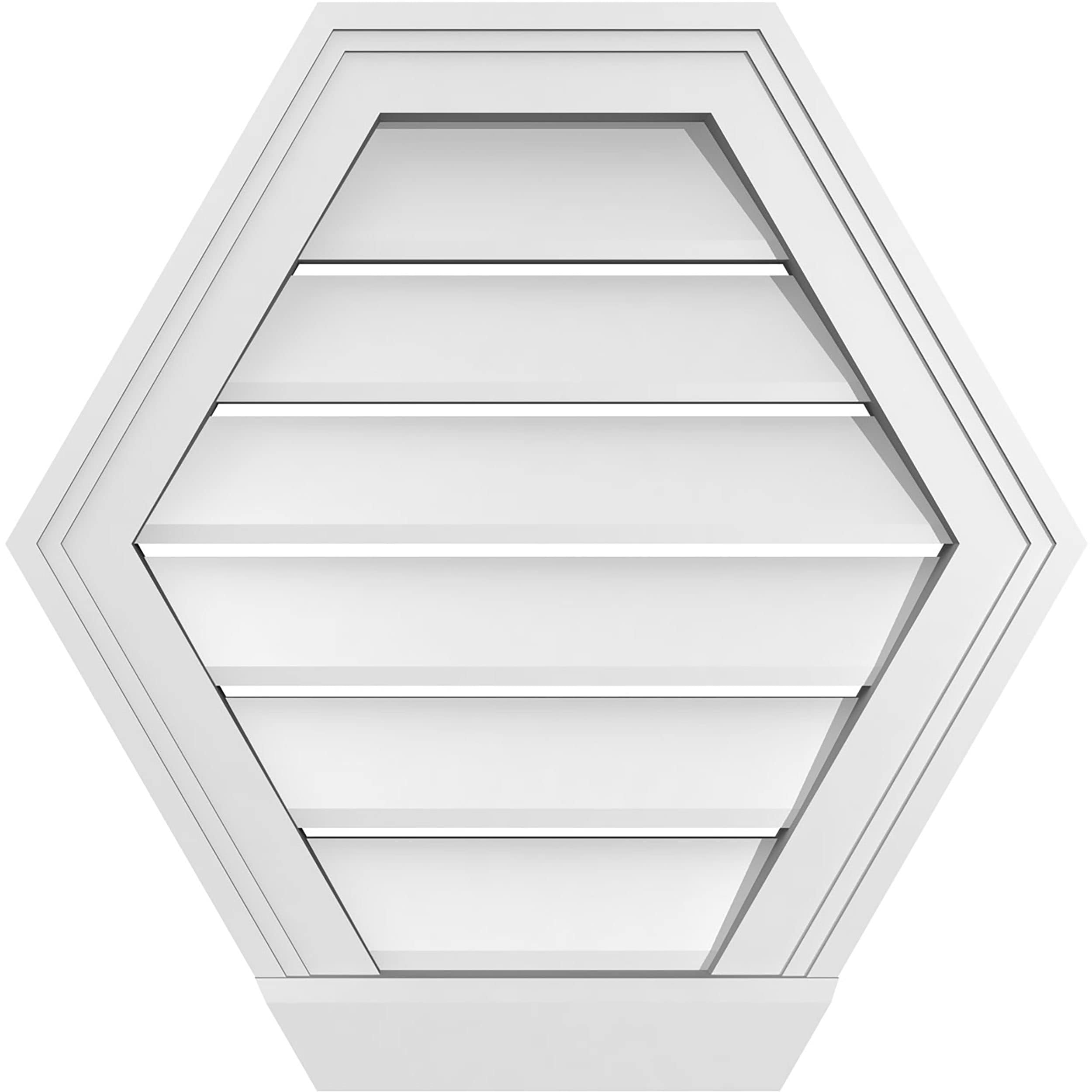 Ekena Millwork GVPHP20X2003SF 20-Inches x 20-Inches Off-white Peaked PVC Gable Louver Vent