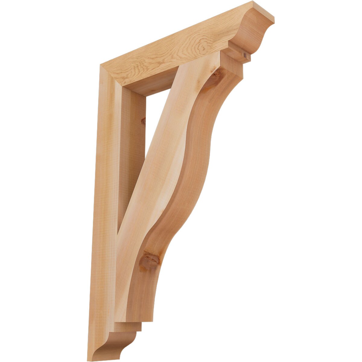 Ekena Millwork BKT04X22X34FST01SWR Funston traditional smooth 3-1/2-in x 22-in x 34-in Western red cedar Brown Wood Standard bracket
