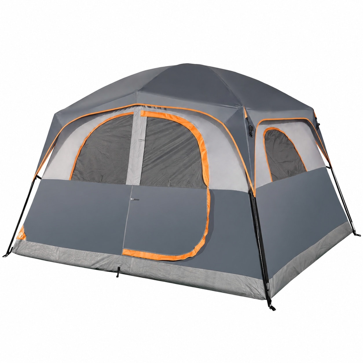 Aoibox  6 Person Waterproof Windproof Double Layer Family Camping Tent with Mesh Door and Windows 10 x 9 x 78 Inch Gray