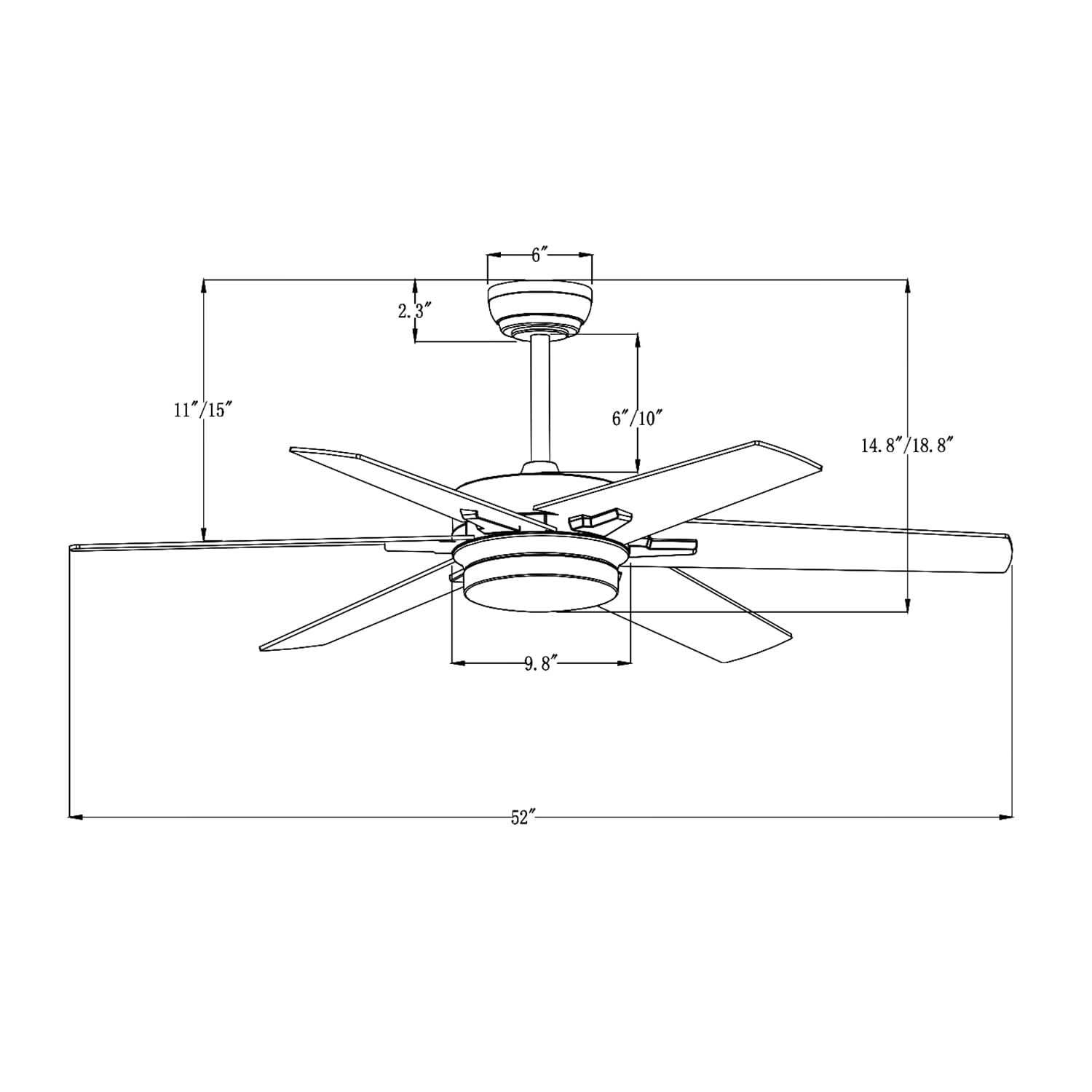Edvivi FFG7625BK Ceiling-Fans - View #4
