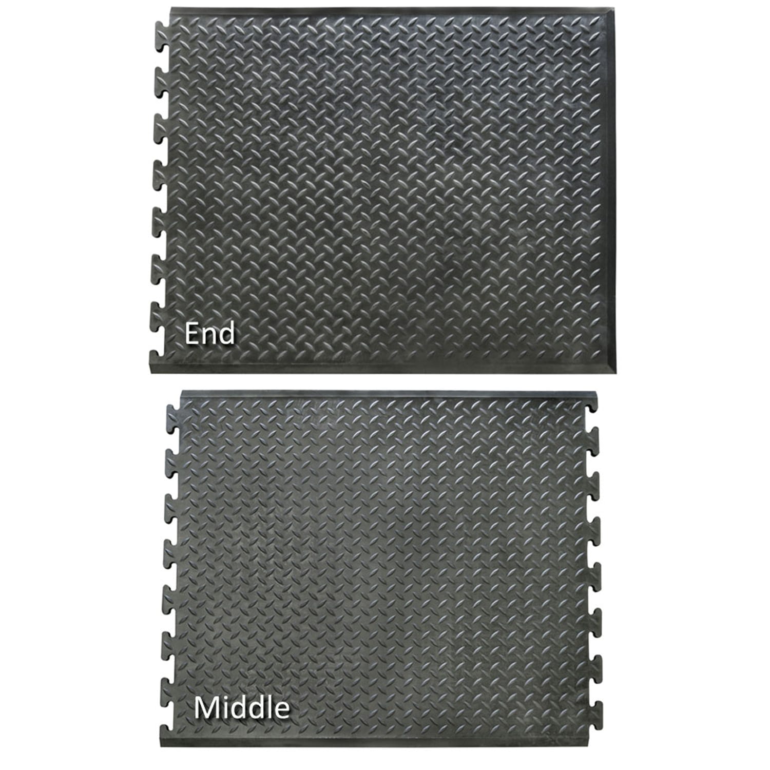 Rubber-Cal 2-ft x 3-ft Interlocking End Tile Square Indoor or Outdoor Home  Anti-fatigue Mat in the Mats department at