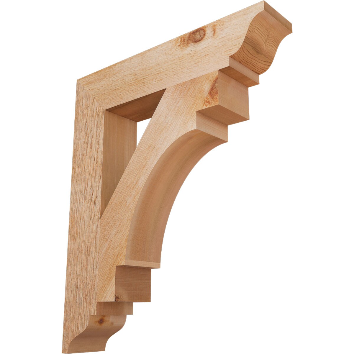 Ekena Millwork BKT04X20X24MRC01RWR Merced traditional rough sawn 4-in x 20-in x 24-in Western red cedar Brown Wood Standard bracket