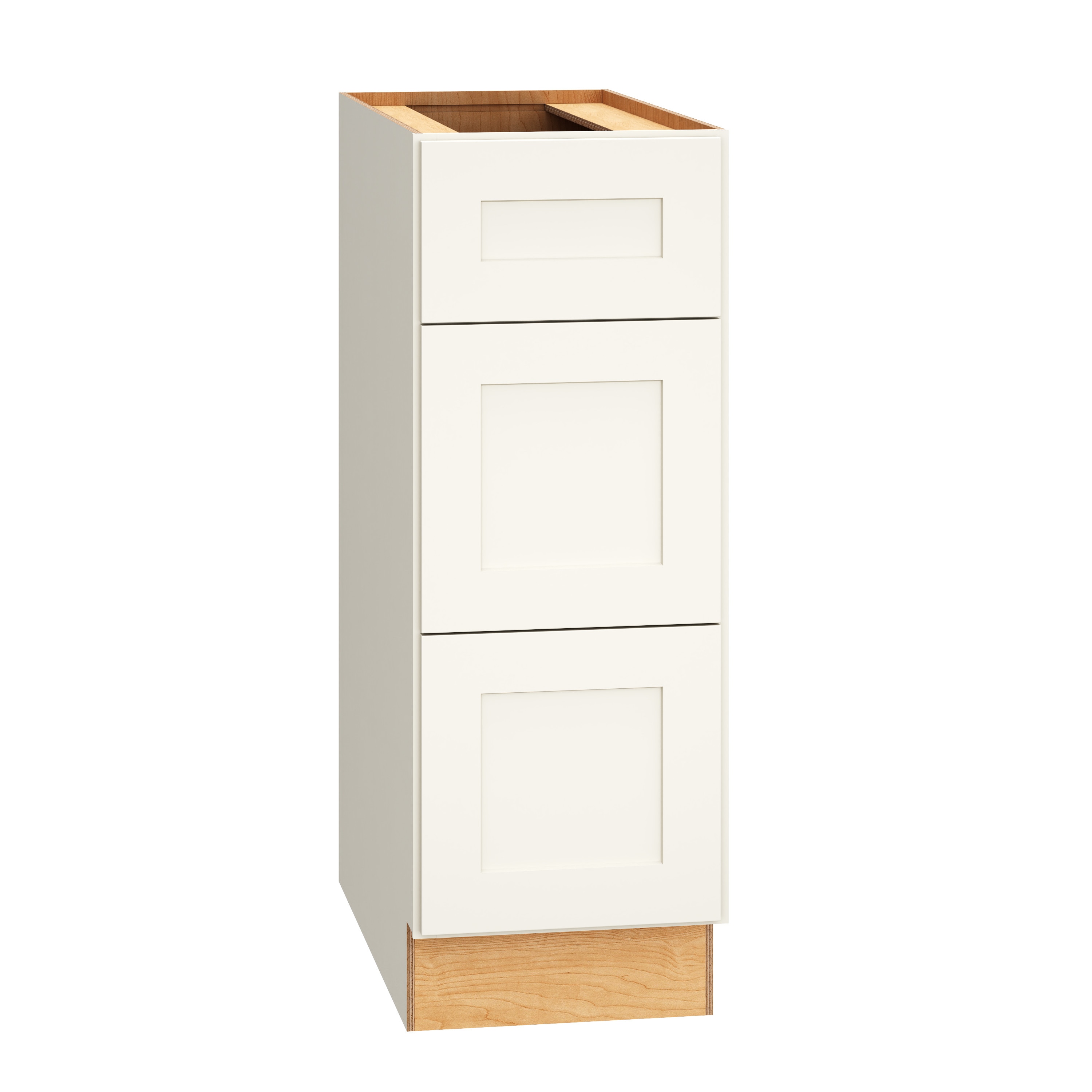 RELIABILT 332 3DB12 Pinnacle 12-in W x 34.5-in H x 24-in D White 3 -Drawers Drawer Base Fully assembled Plywood Cabinet (Recessed Panel Shaker)