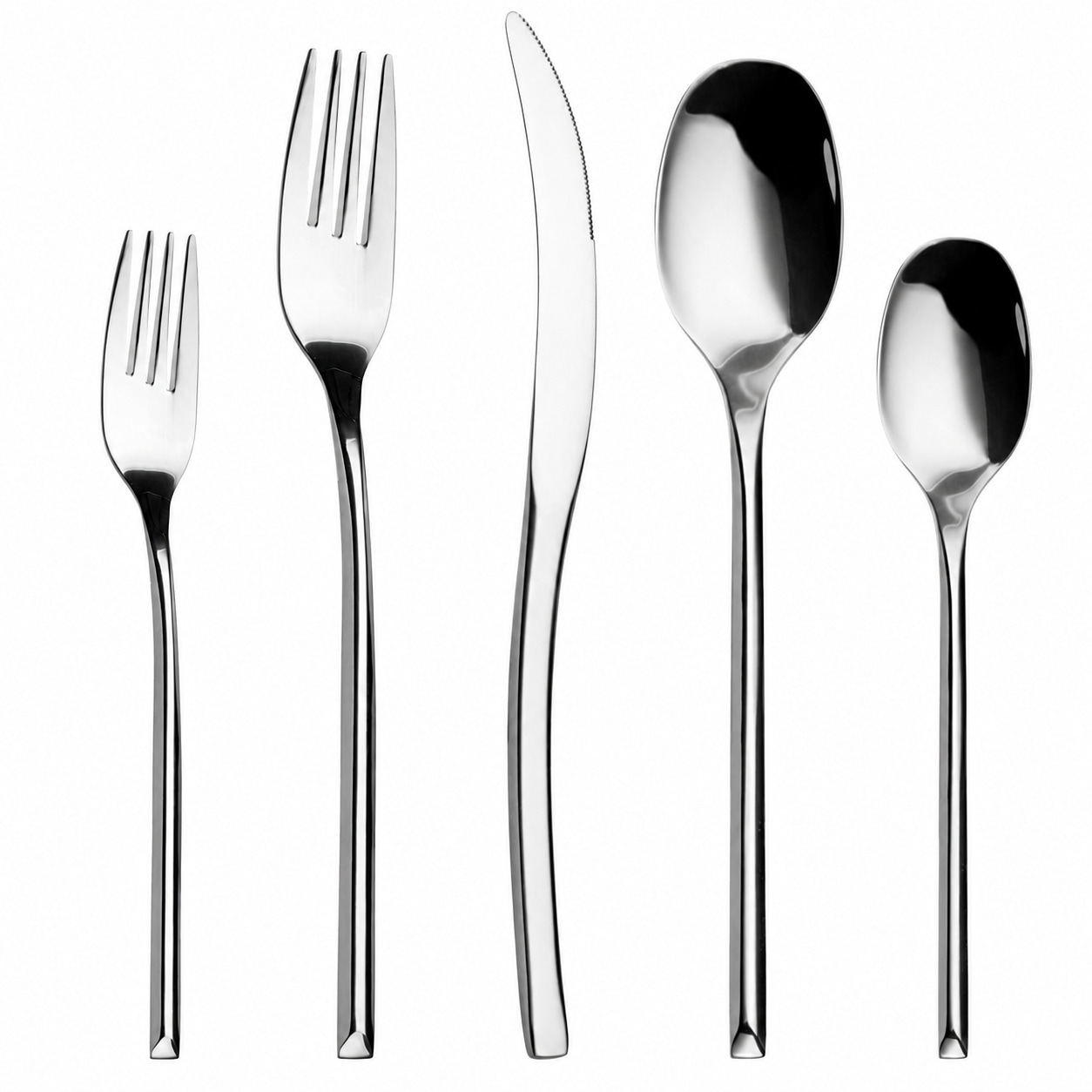 Aoibox  20 Piece Modern 18 10 Stainless Steel Silverware Set for 4 with Unique Mirror Polished Utensils 4 Modern