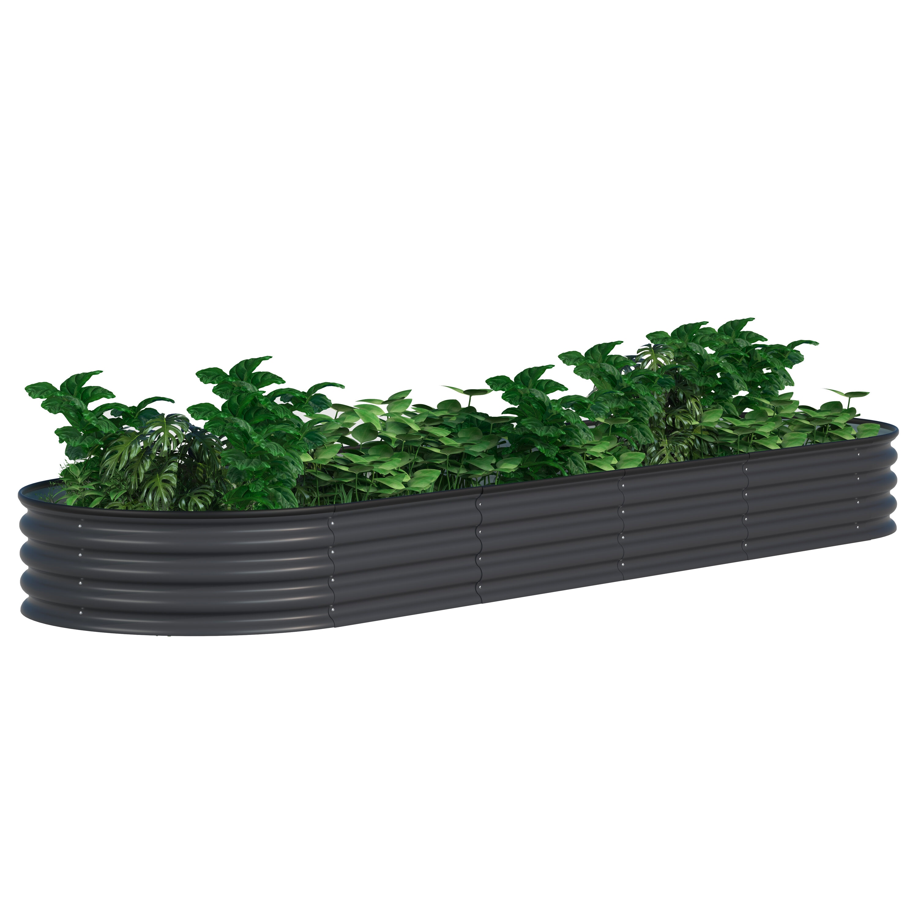 VEIKOUS PG0102-42-03GY 120-cu ft 24-in W x 96-in L x 11-in H Gray Metal Raised Garden Bed