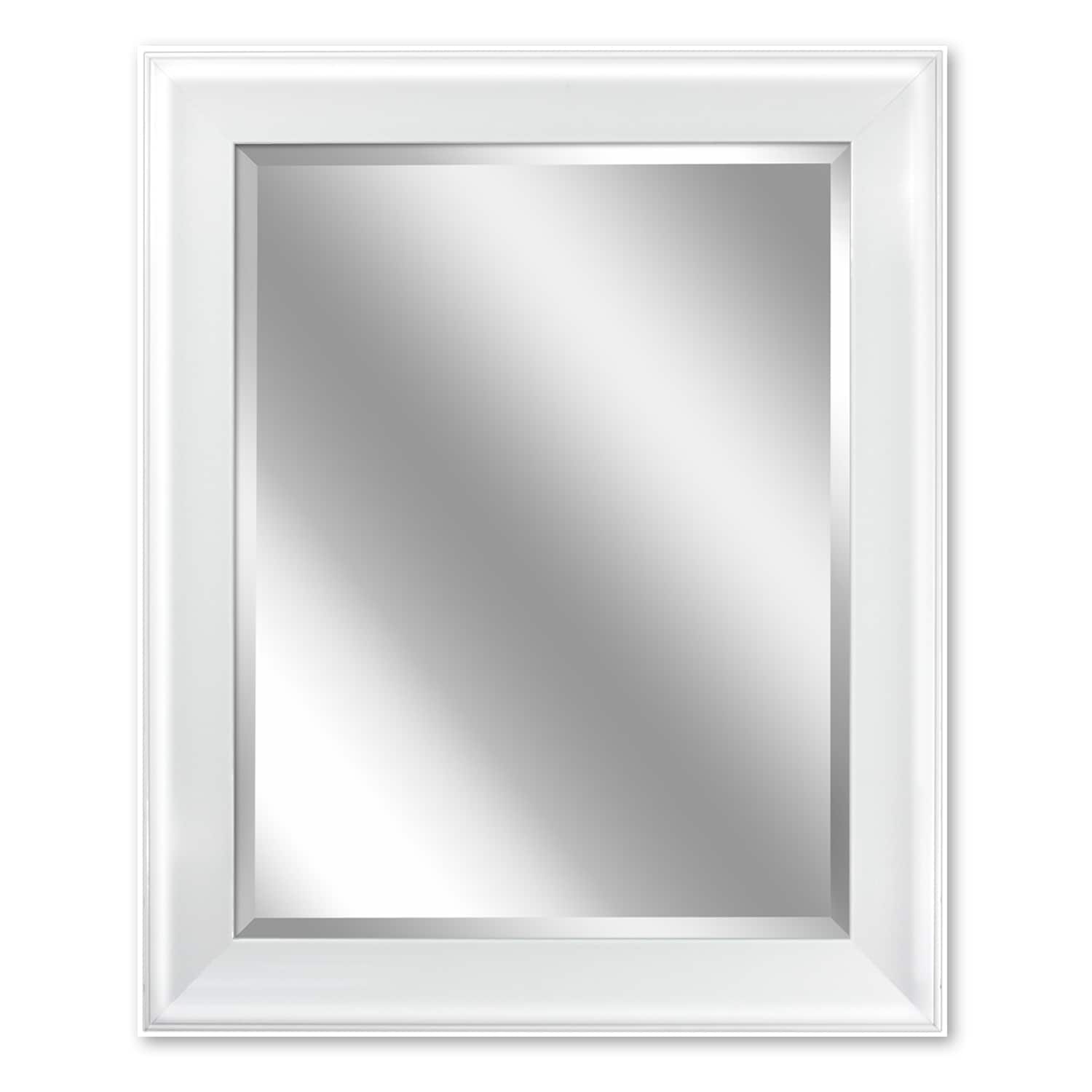 White framed bathroom deals mirror