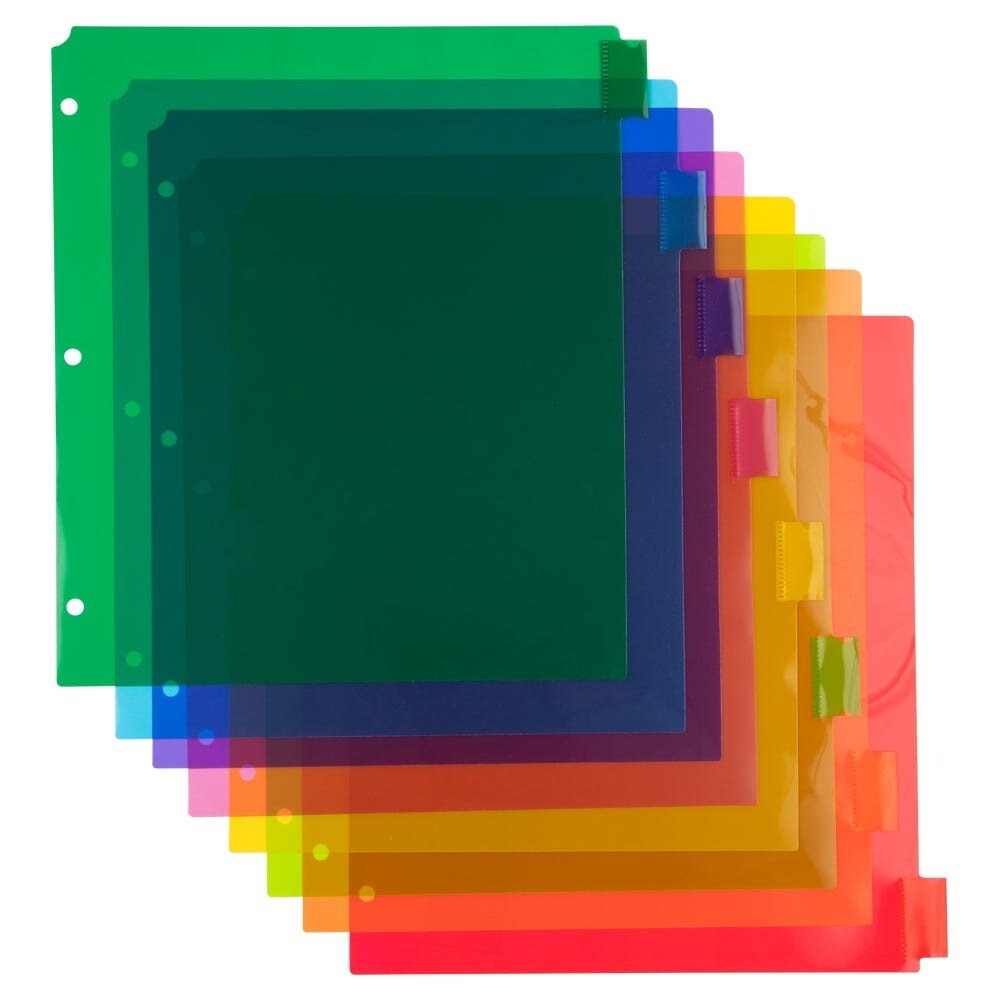 JAM Paper 375032922A Jam Paper Poly Dividers, 8-tab, Assorted Colors, 6 Packs