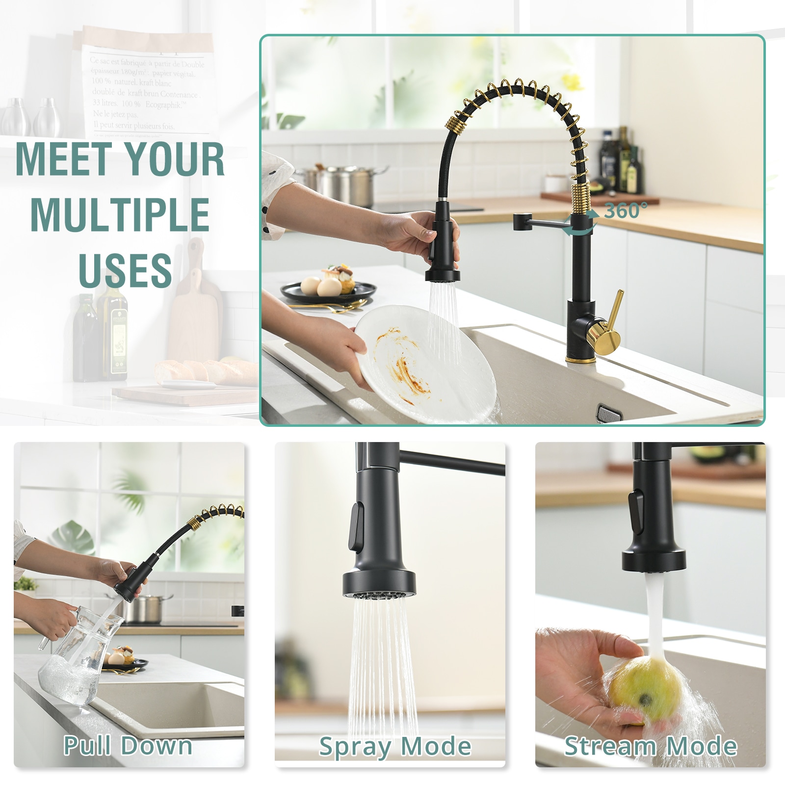 Fapully FA-B-1007BG Kitchen-Faucets - View #3