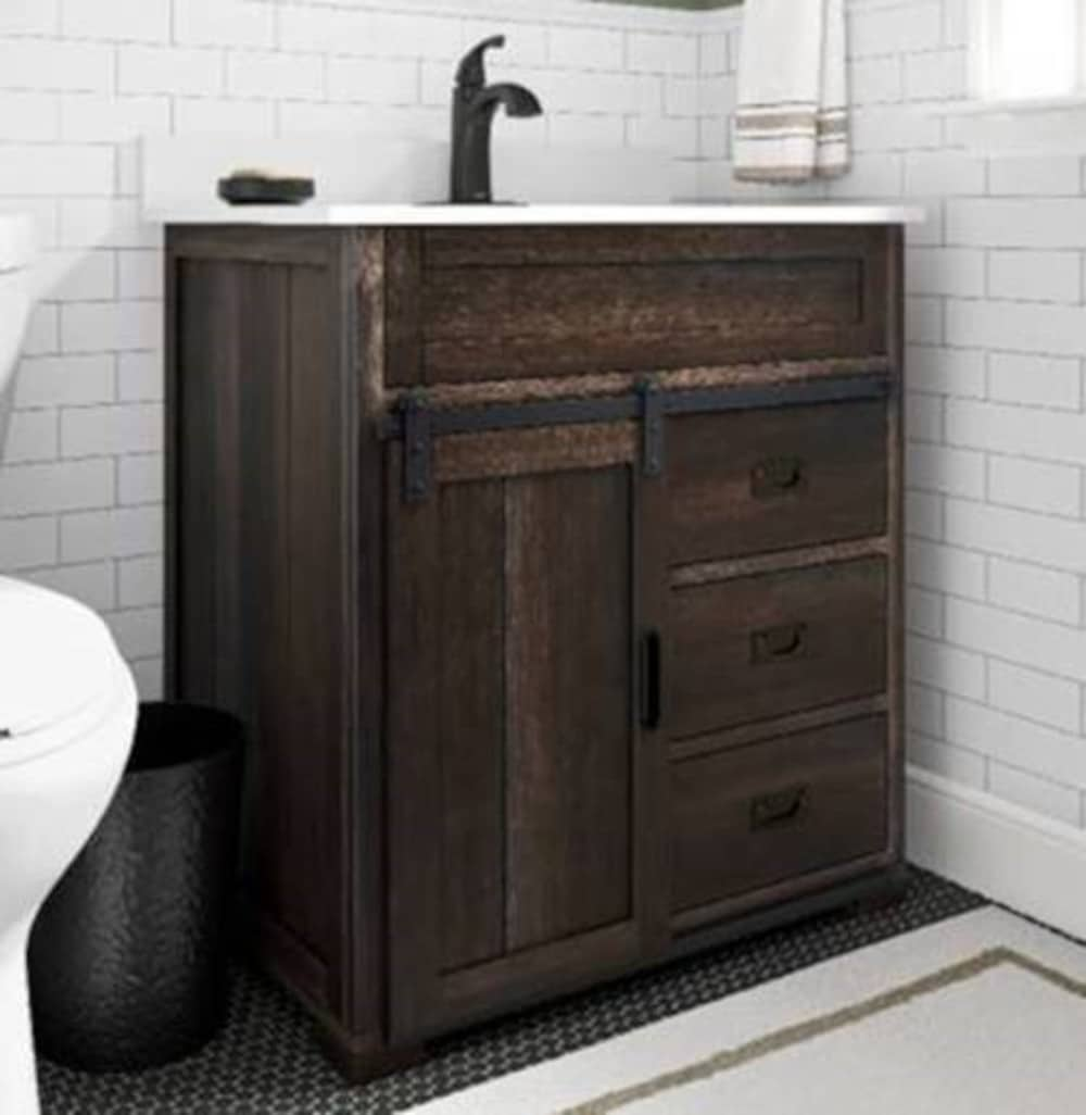 Rustic Single sink Bathroom Vanities with Tops at Lowes.com