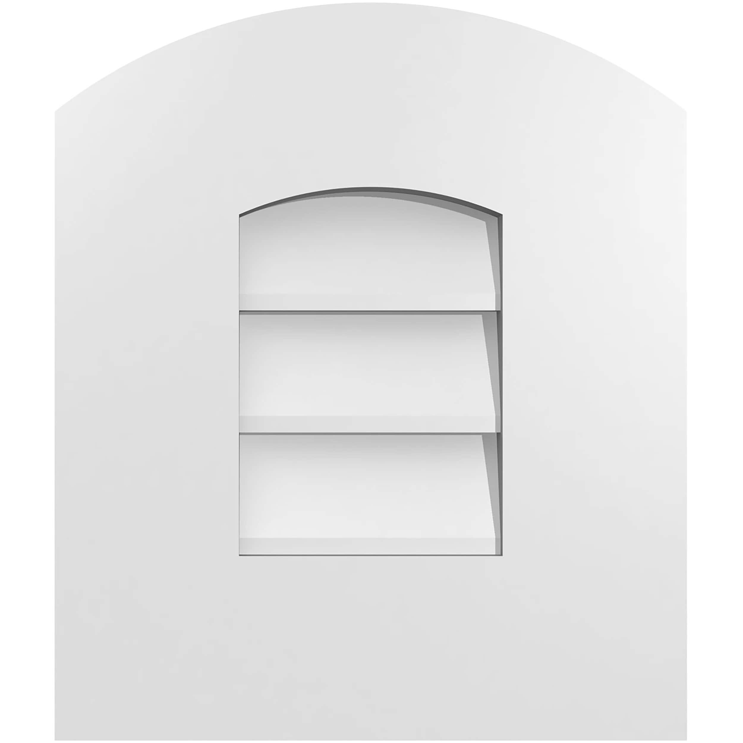 Ekena Millwork GVPAR12X1401SN 12-Inches x 14-Inches Off-white Round top PVC Gable Louver Vent