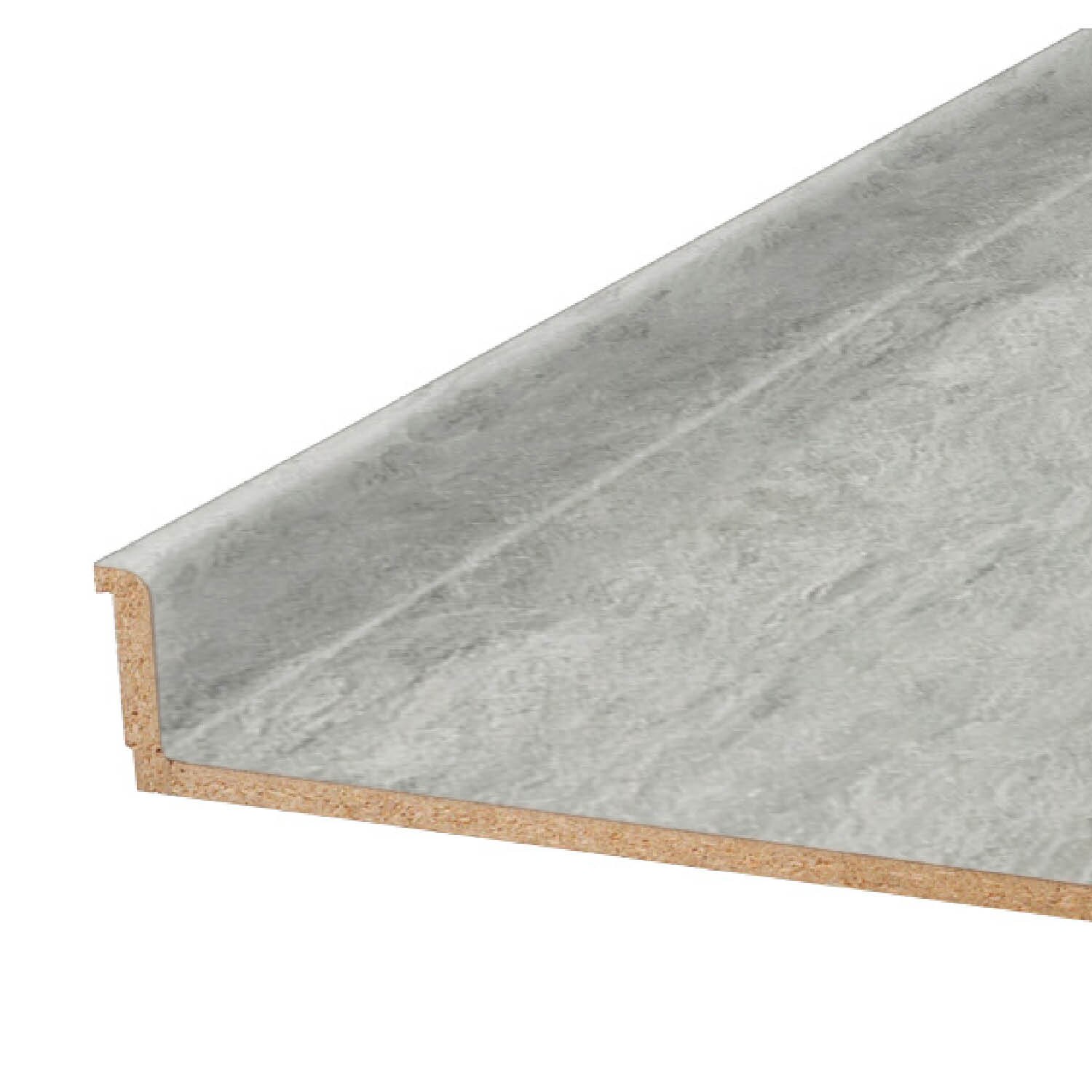 VT Dimensions Formica 6-ft x 25-in x 0.75-in White Bardiglio, Matte Right-Hand Miter-Cut Laminate Countertop with Integrated Backsplash