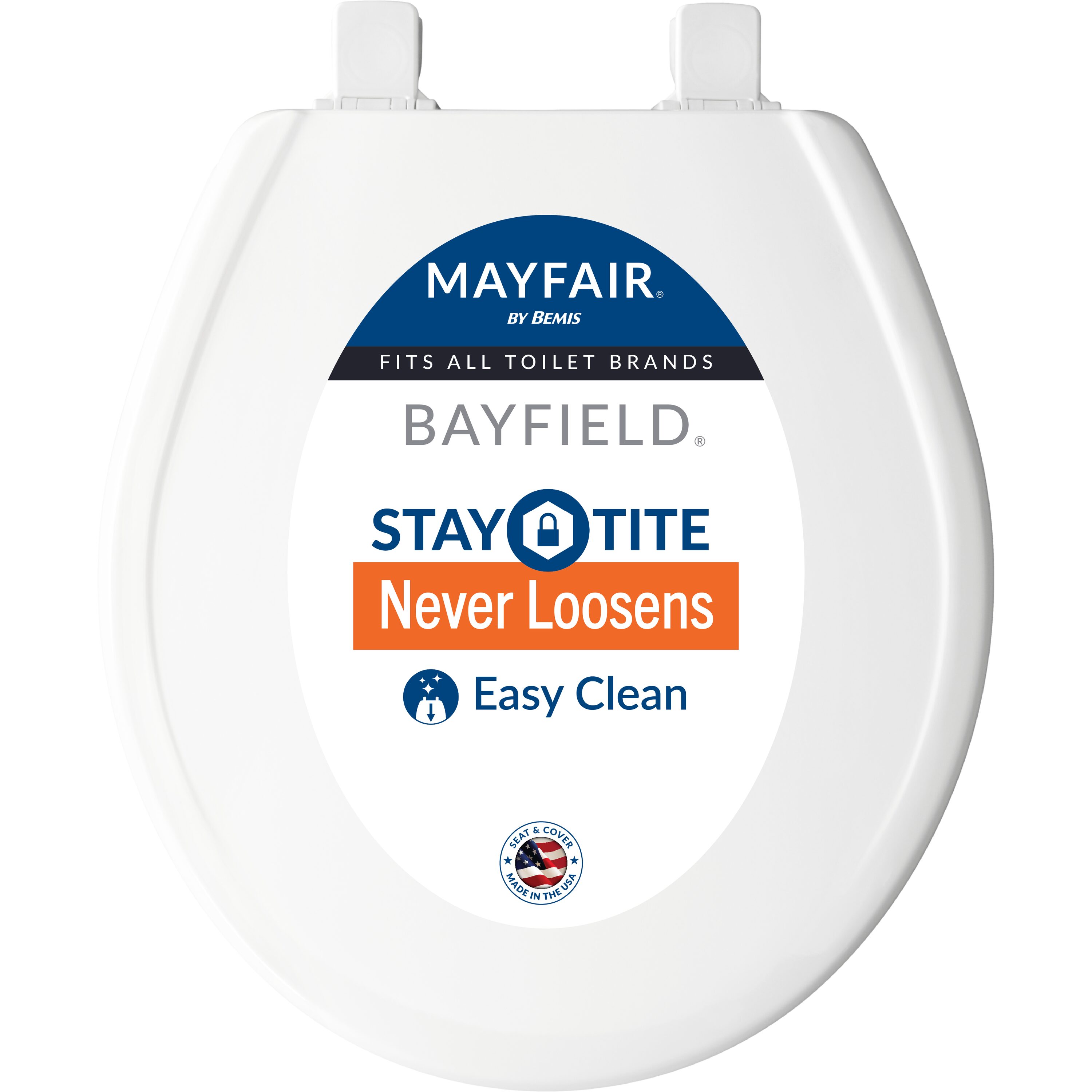 Mayfair by Bemis - Bayfield Wood White Round Toilet Seat