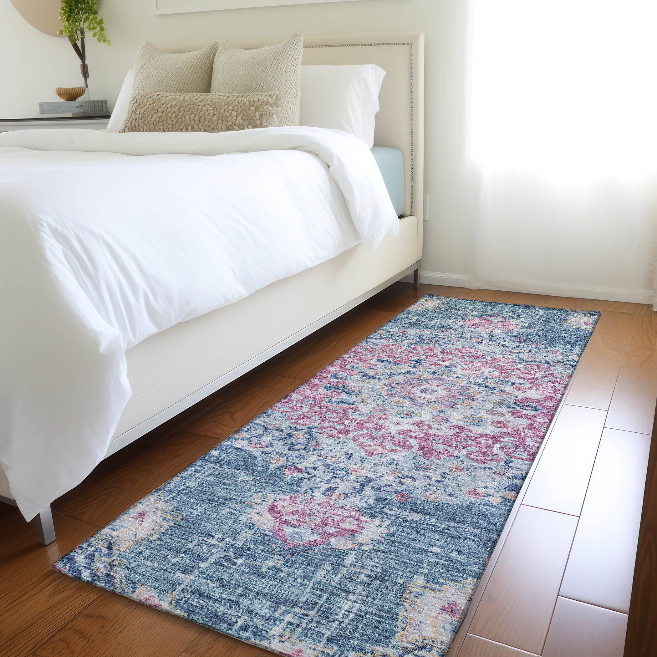 Addison Rugs ACN1236BU2X8 Chantille ACN1236BU 2 x 7 (ft) Polyester Blue Rectangular Indoor/Outdoor Geometric Machine washable Runner rug