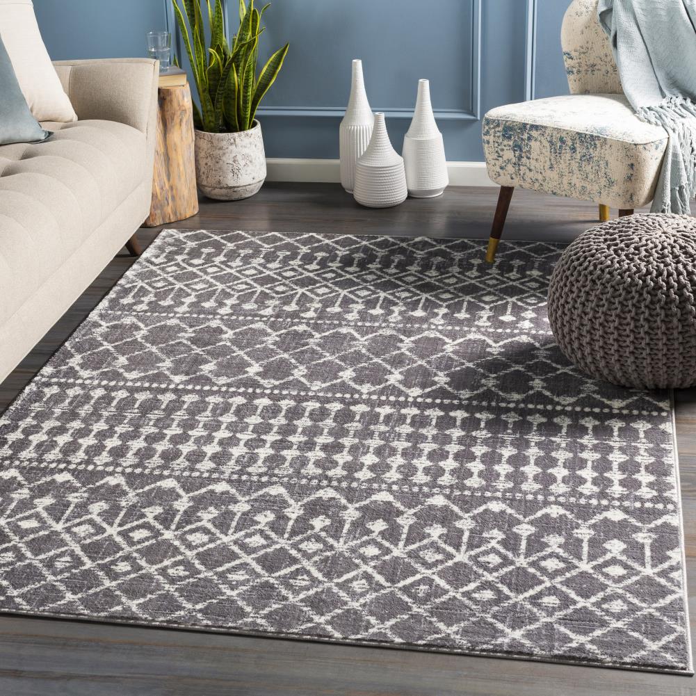 Surya Wanderlust 9 x 12 Charcoal Indoor Trellis Moroccan Area Rug at ...