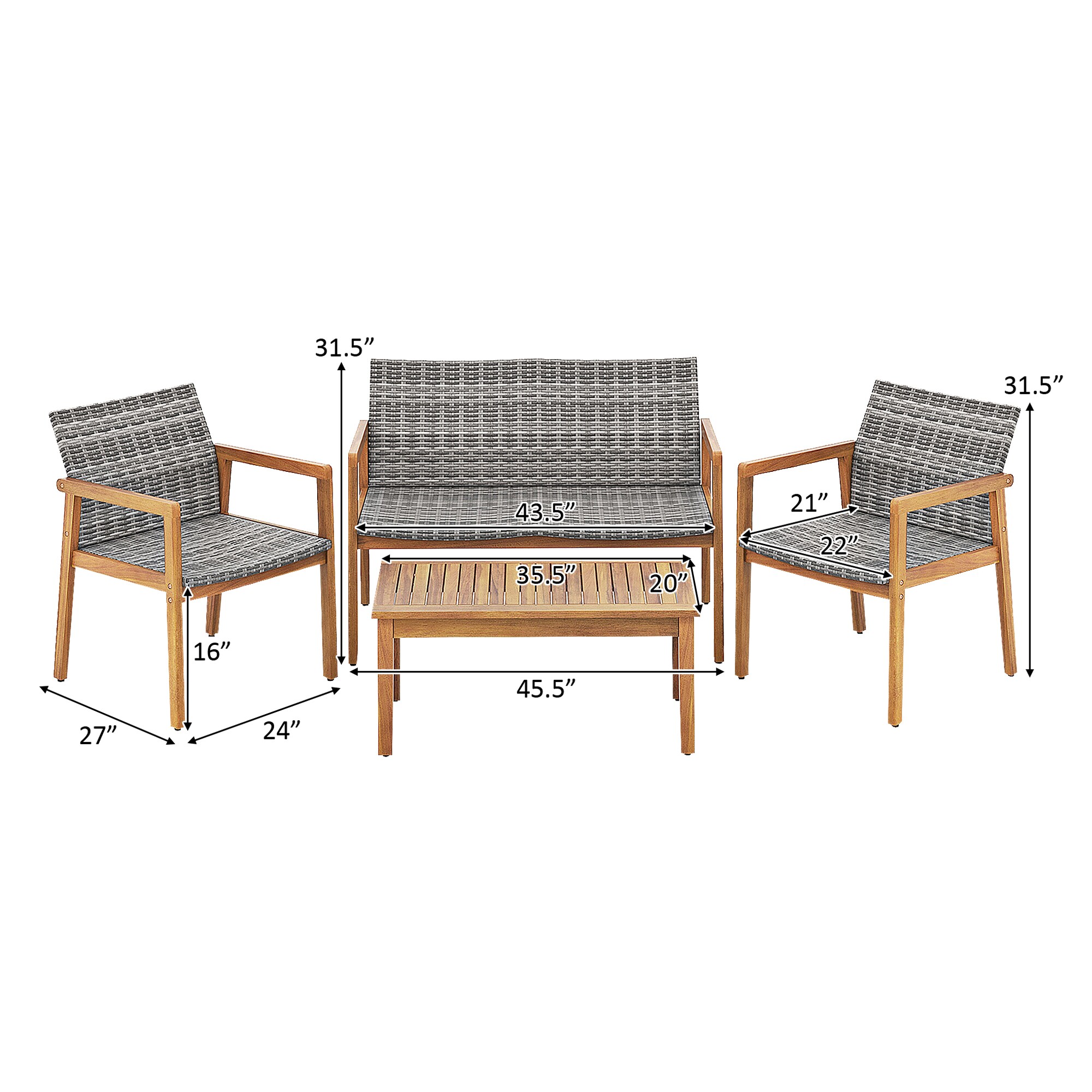 LIVIZA OUJ72795 Patio-Conversation-Sets - View #3