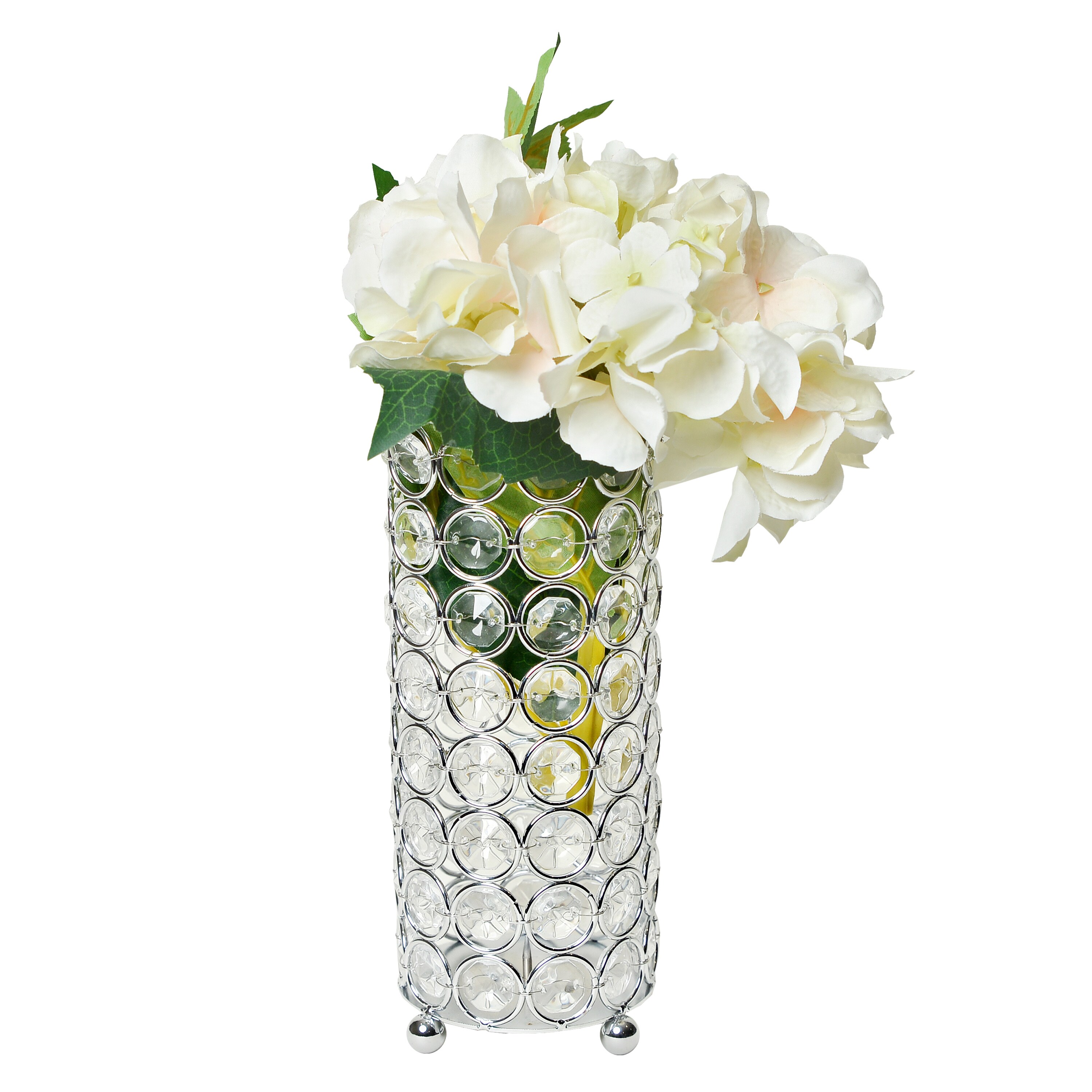 Elipse 7.75" Chrome Base Crystal Candle Holder & Flower Vase