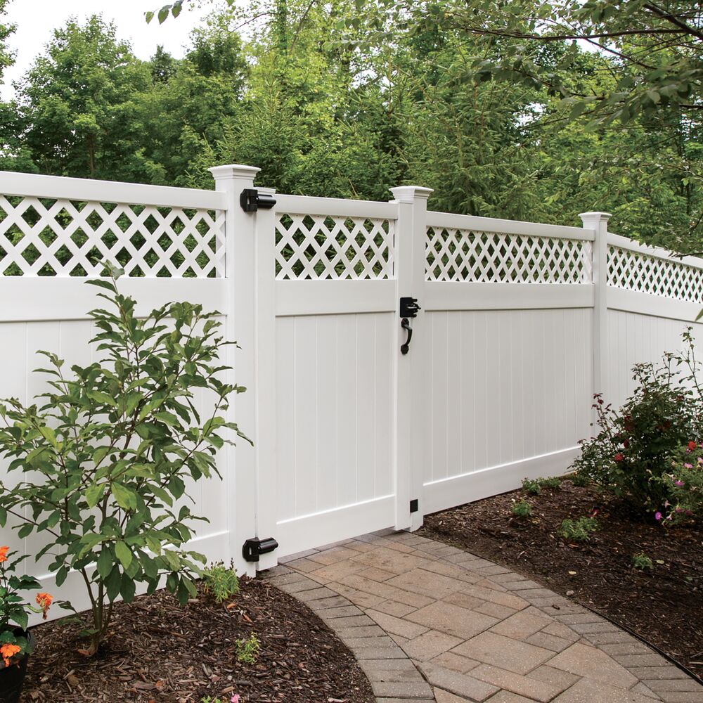 Freedom Conway 6-ft H x 4-ft W White Vinyl Fence Gate Kit