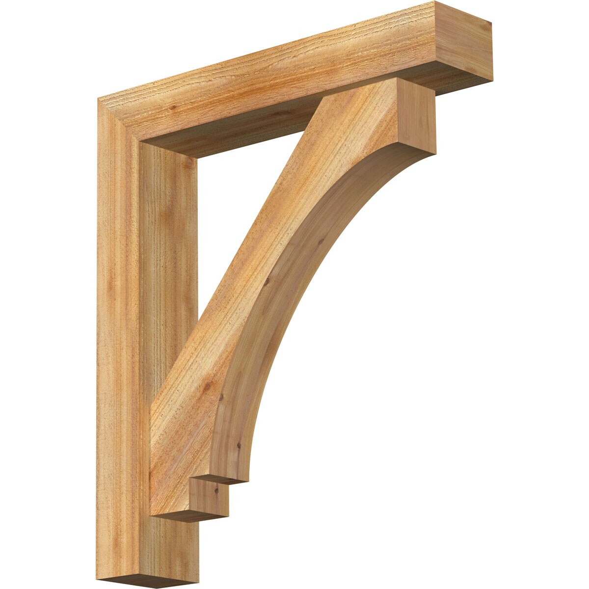 Ekena Millwork 1462656 Imperial Block Rough Sawn Bracket with Offset Brace 6-in x 30-in x 34-in Western red cedar Brown Wood Standard bracket