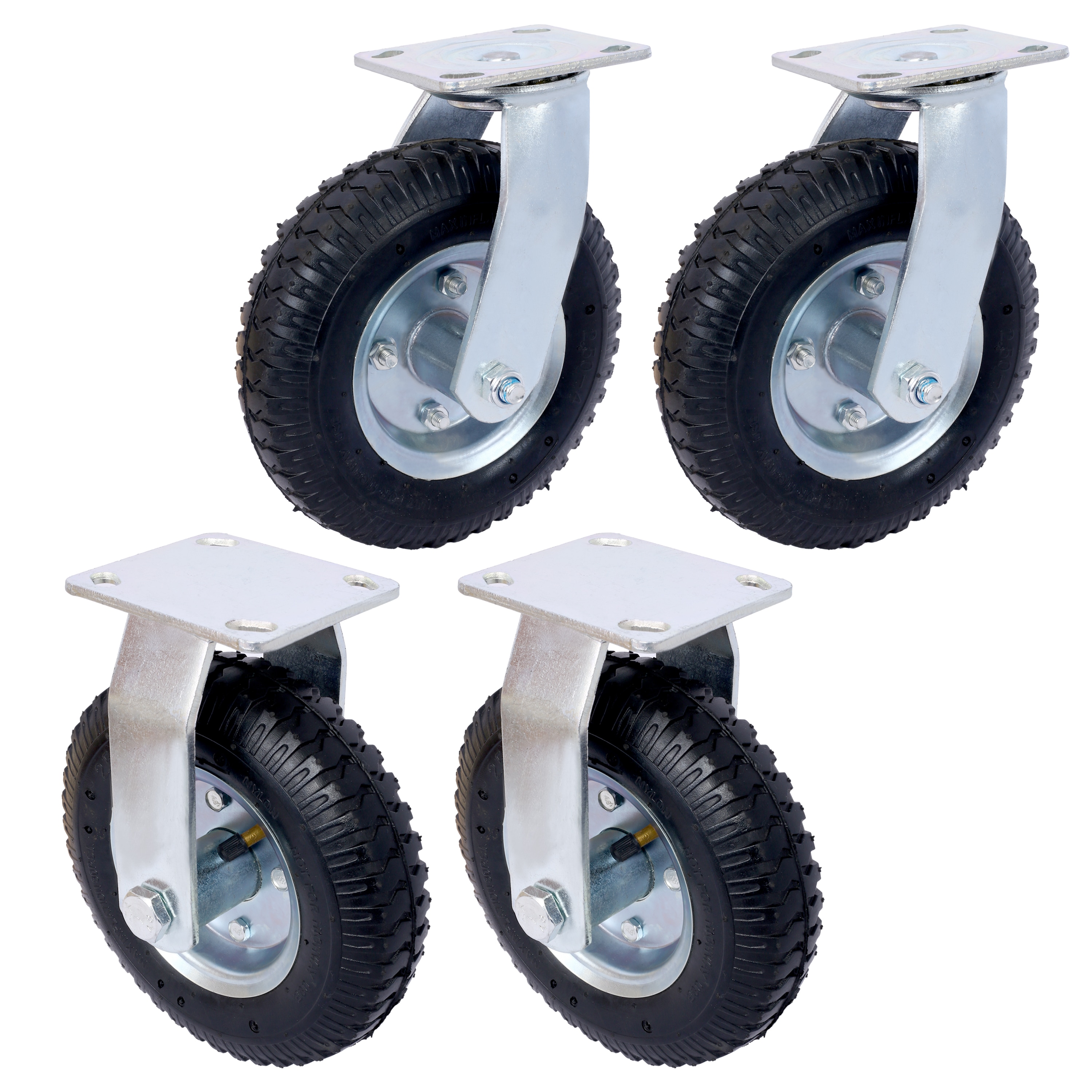 Kahomvis GH-QP214-461 4PCS 8IN CASTER 8-in Rubber Swivel Caster