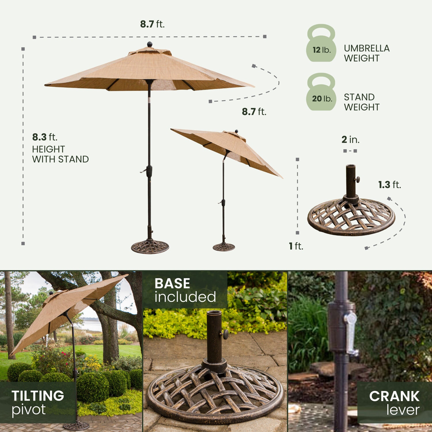 Tan and Bronze 7-Piece Outdoor Dining Set with Swivel Rockers