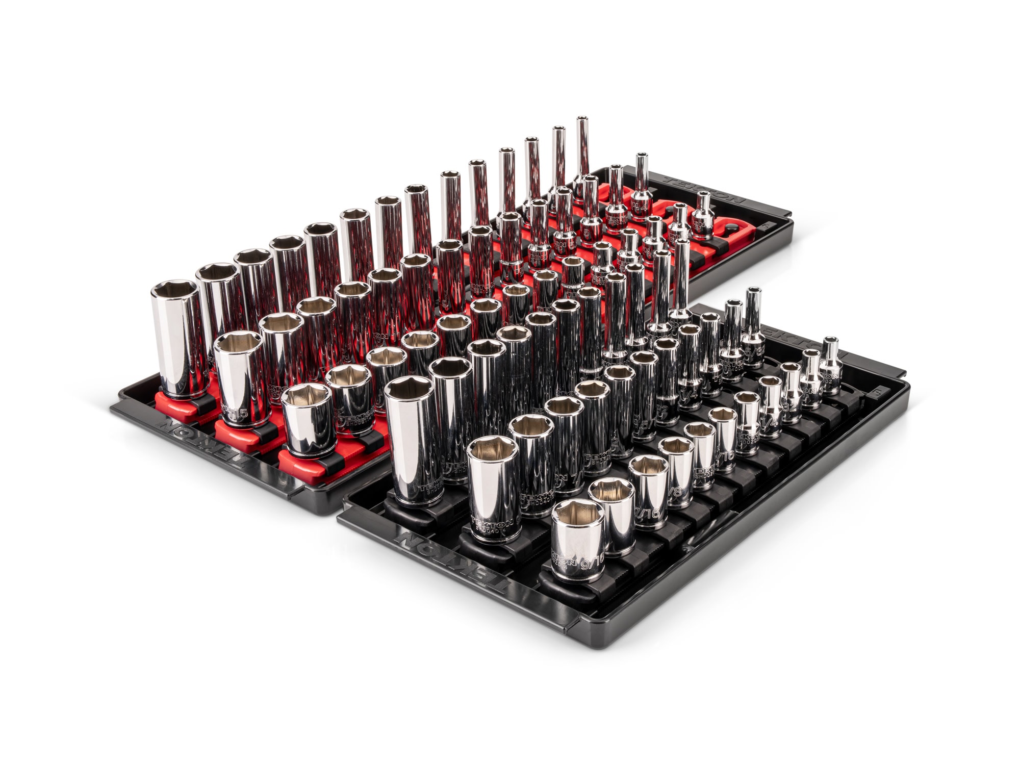 TEKTON 1/4-in Drive Metric and standard (SAE) Shallow/Intermediate/Deep Socket Set 75 -Pieces