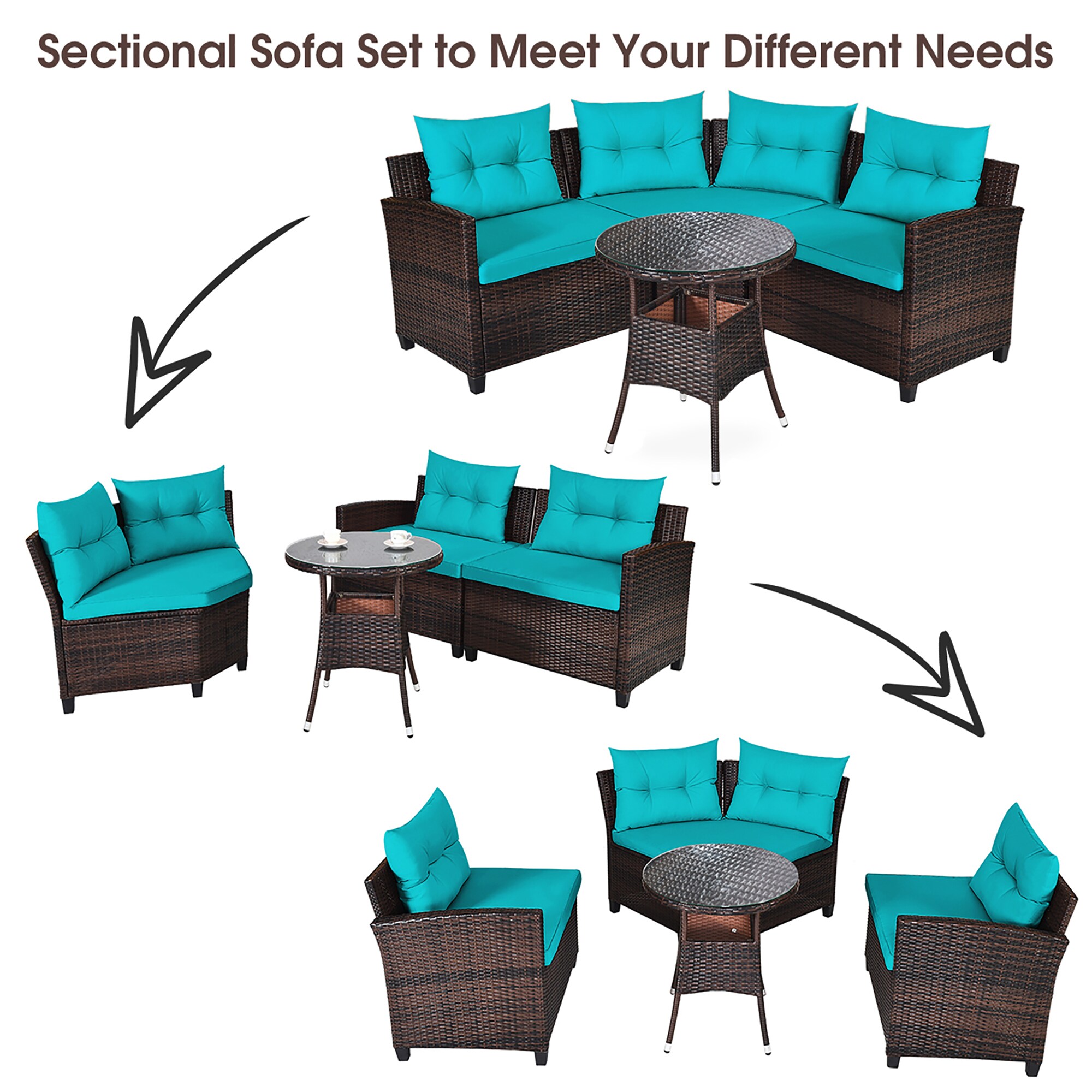 Costway HW66920TU+ Patio-Conversation-Sets - View #5