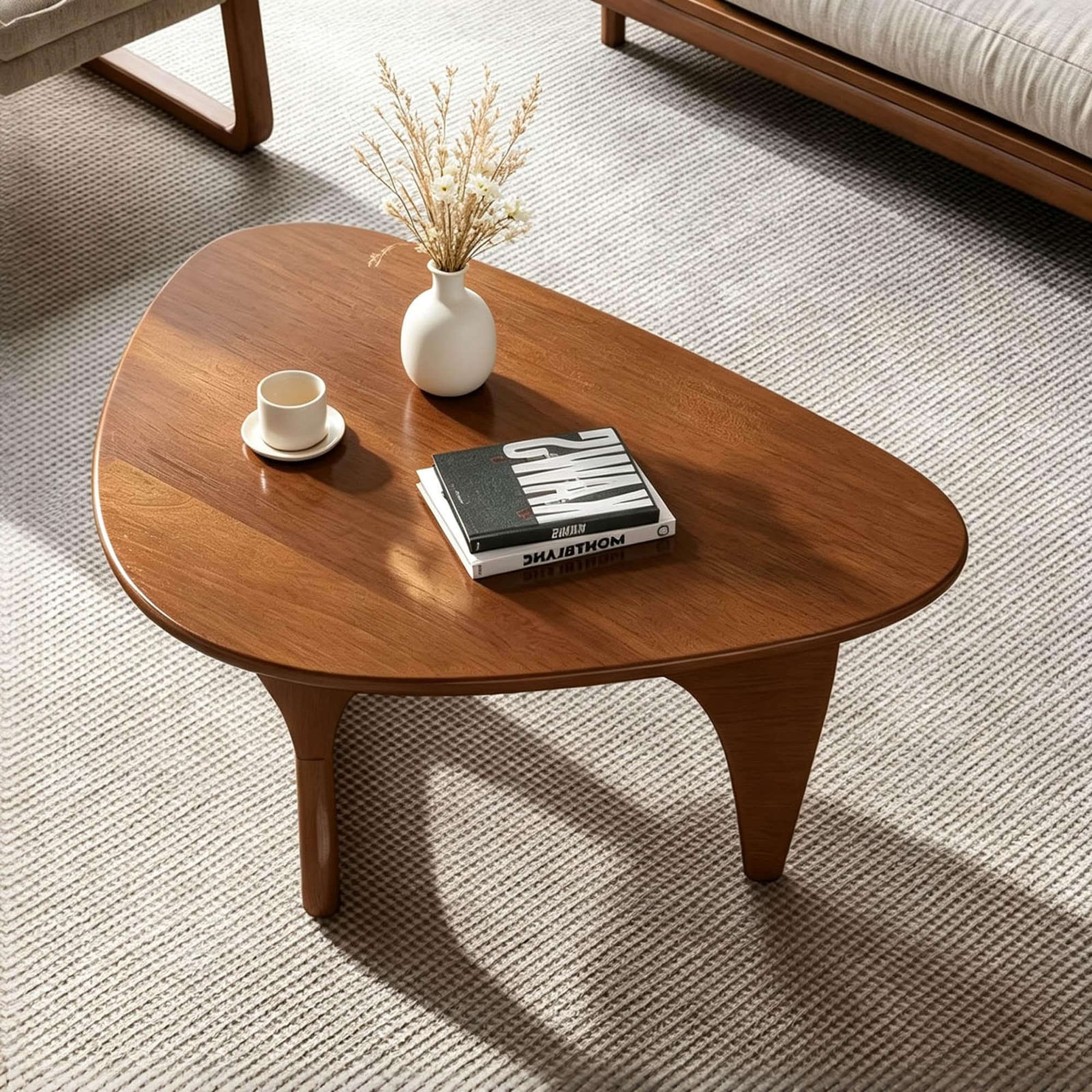 HyperDrop Cart 34-in W x 34-in D Wood Oval Coffee Table Heavy-Duty ...