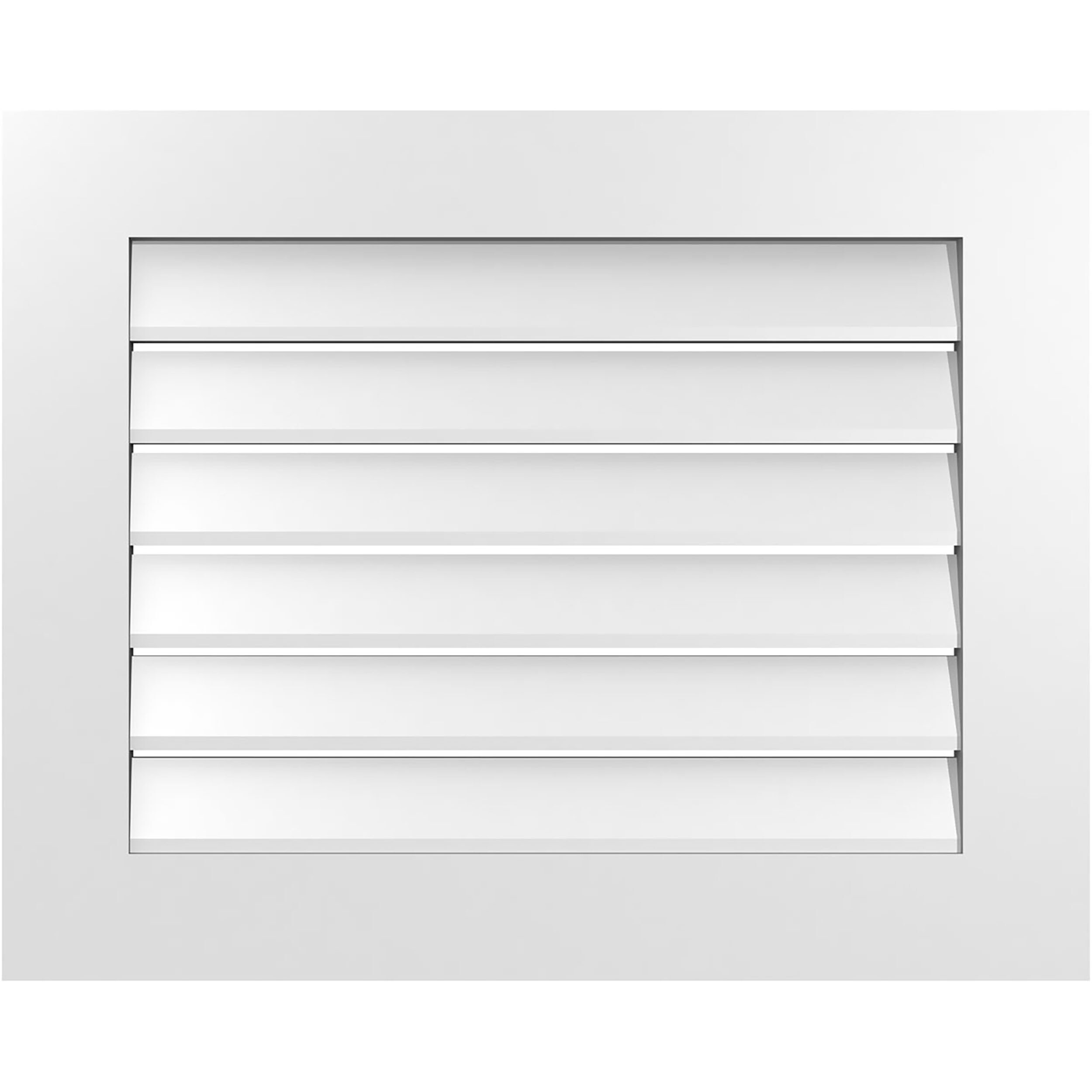 Ekena Millwork GVPVE30X2401SF 30-Inches x 24-Inches Off-white Rectangle PVC Gable Louver Vent