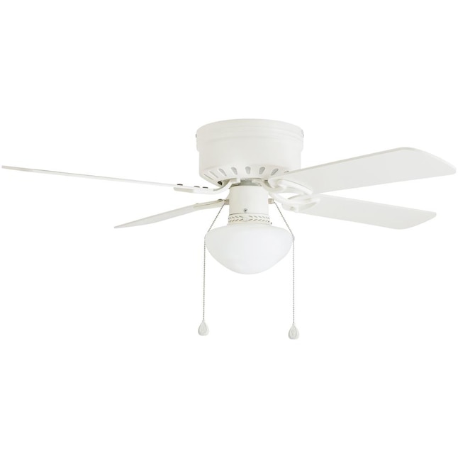 Harbor Breeze Armitage 42 In White Indoor Flush Mount Ceiling Fan With Light 4 Blade The Fans Department At Com - Littleton 42 In Led Indoor White Ceiling Fan With Light