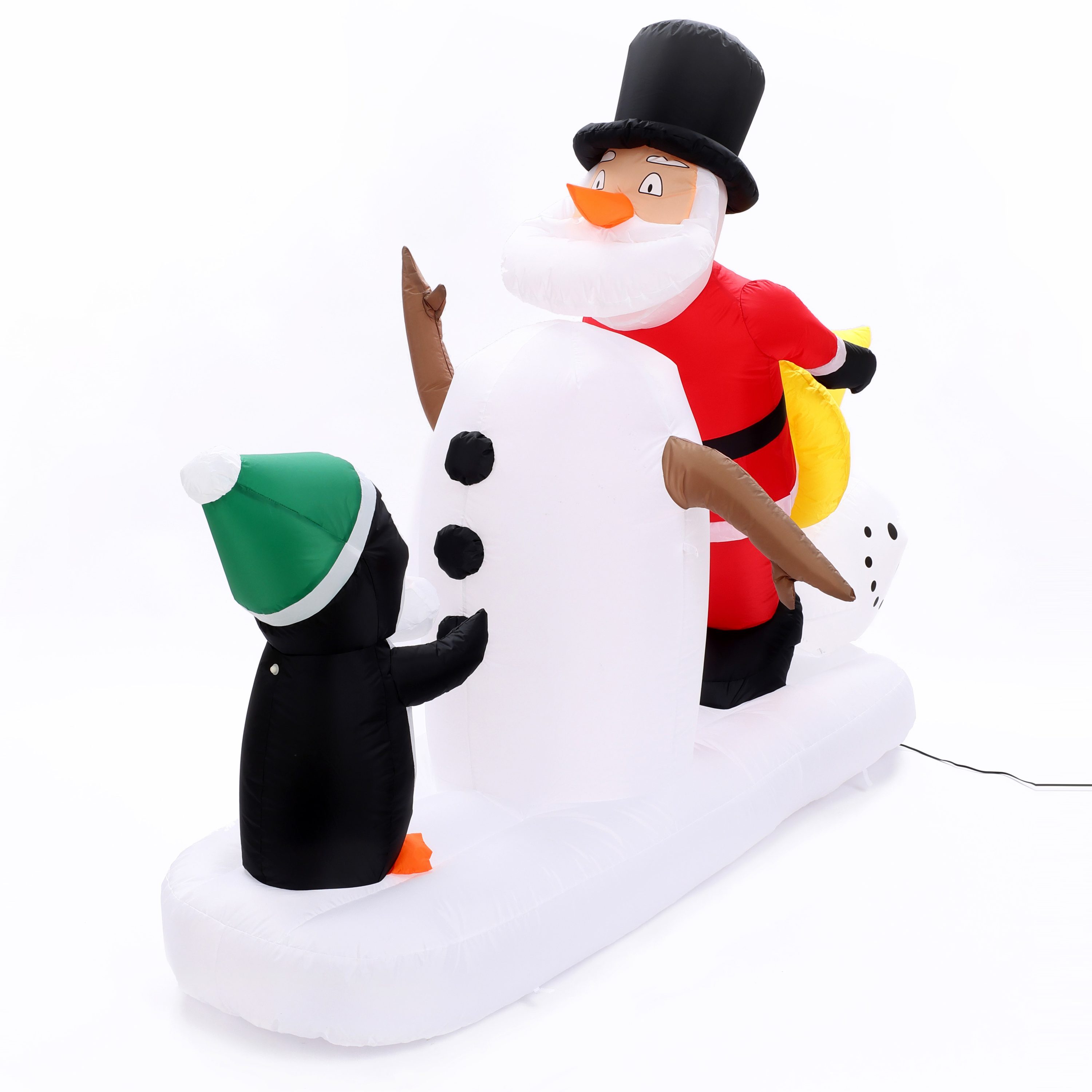 LuxenHome 4.59-ft Lighted Snowman Christmas Inflatable in the