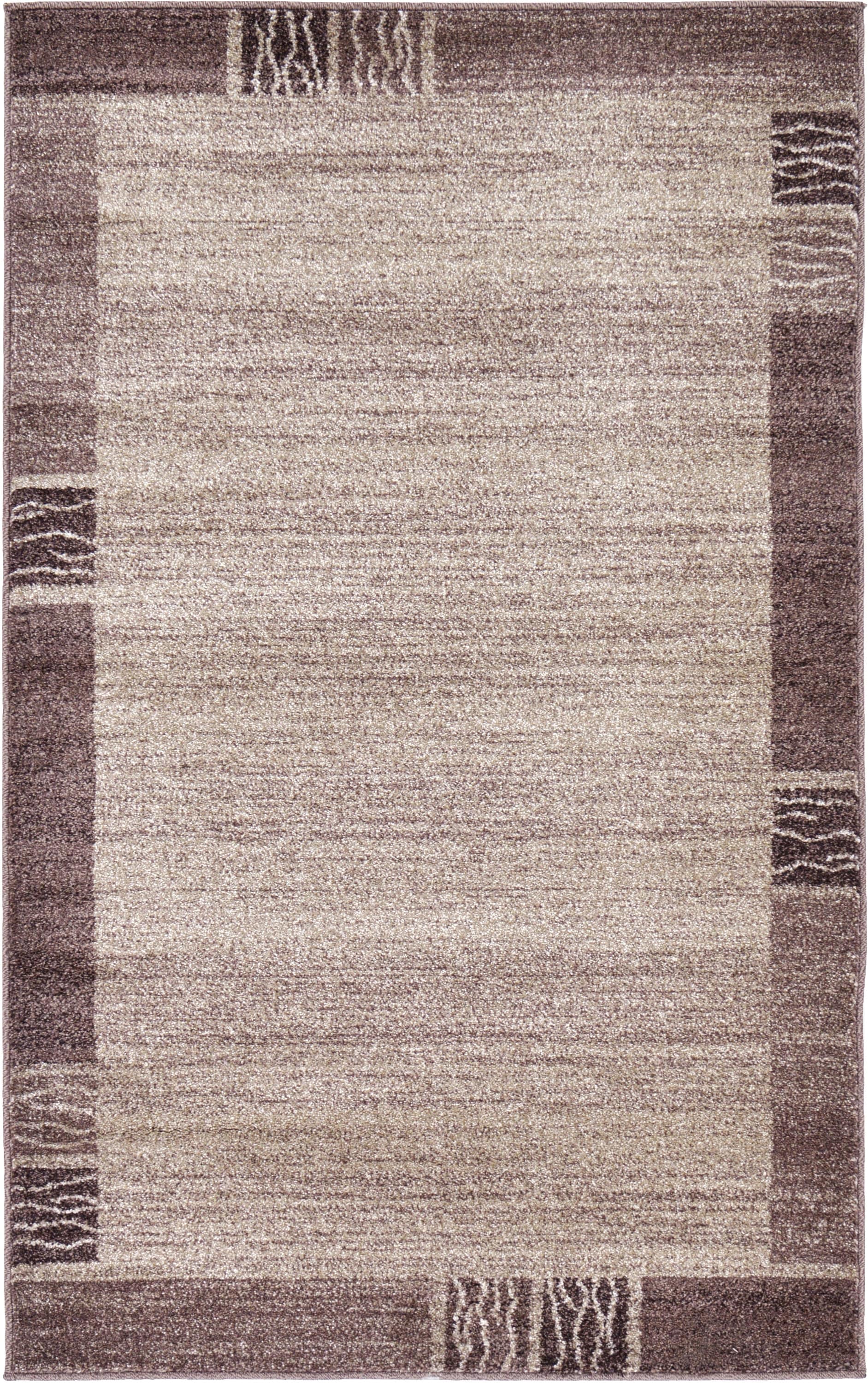 Unique Loom 3120196 Sarah Del Mar 3 x 5 (ft) Loomed Polypropylene Light Brown/Beige Rectangular Indoor Geometric Industrial Area rug