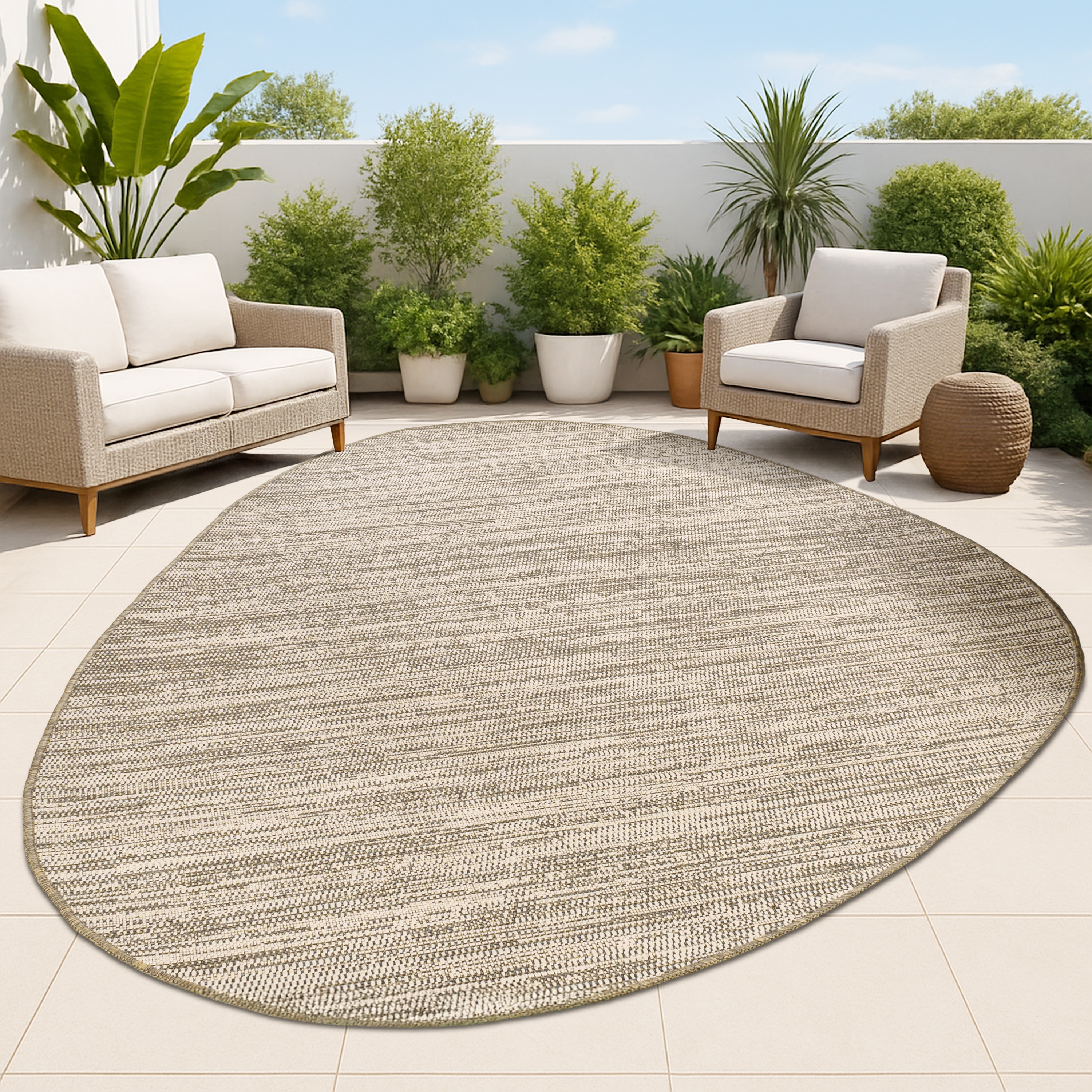 JONATHAN  Y SHP202B-8 SHAPES Callan Rustic 8 x 10 (ft) Loomed Beige/Brown Rectangular Indoor/Outdoor Abstract Coastal Pet Friendly Area rug