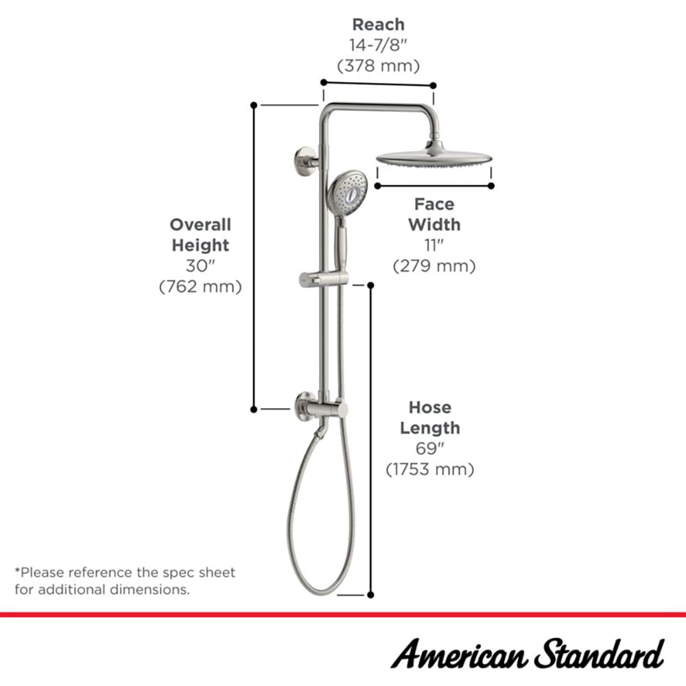 American Standard Matte Black 11-in Built-In Shower Faucet System ...