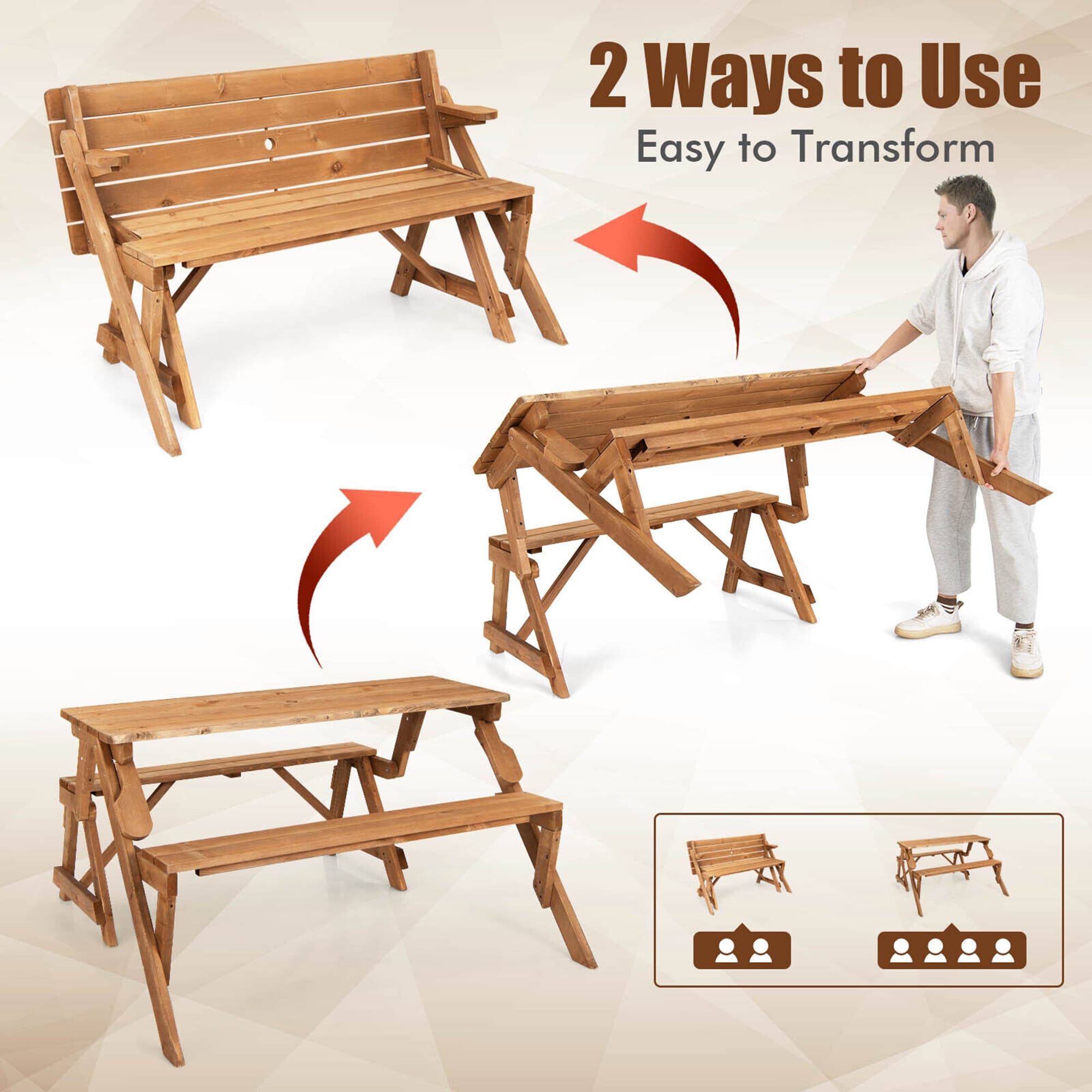 Clihome CL-TN-10426 Picnic-Tables - View #9